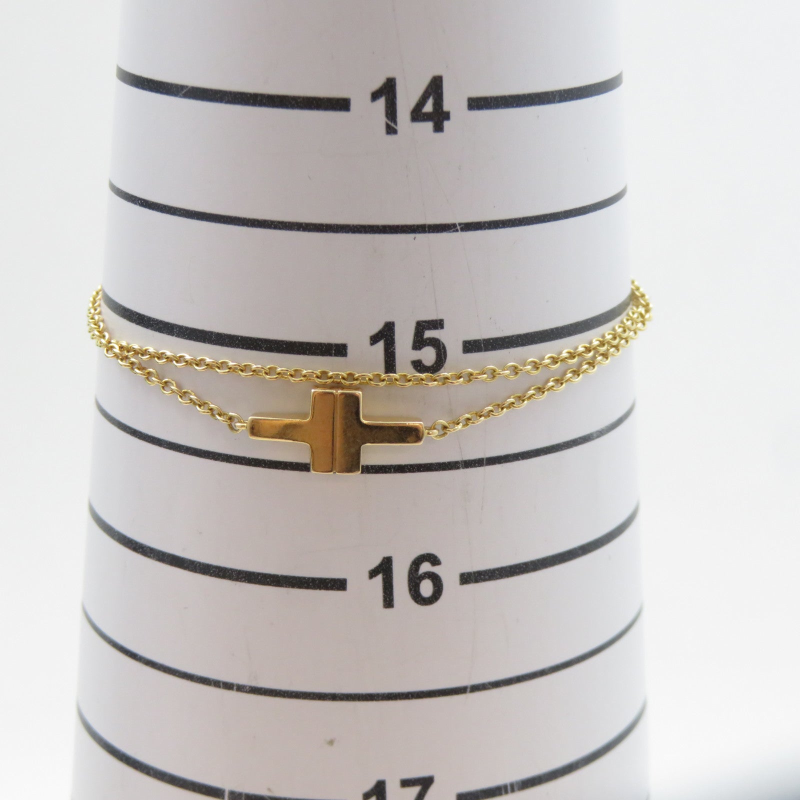 TIFFANY＆CO 18K玫瑰金T Two Double Chain Bracelet手鏈