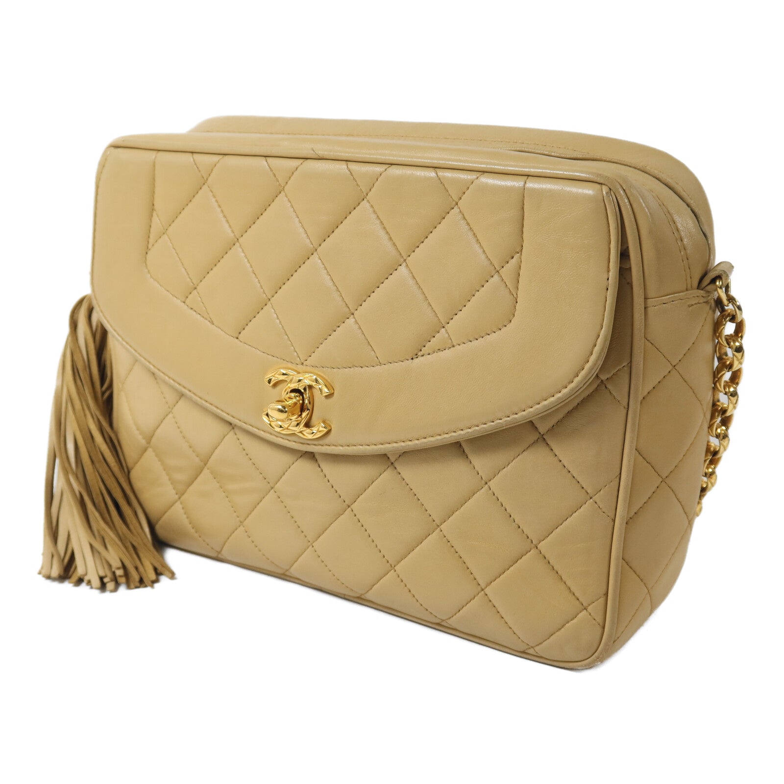 CHANEL 羊皮皮革Vintage Chain Shoulder鏈帶肩背袋