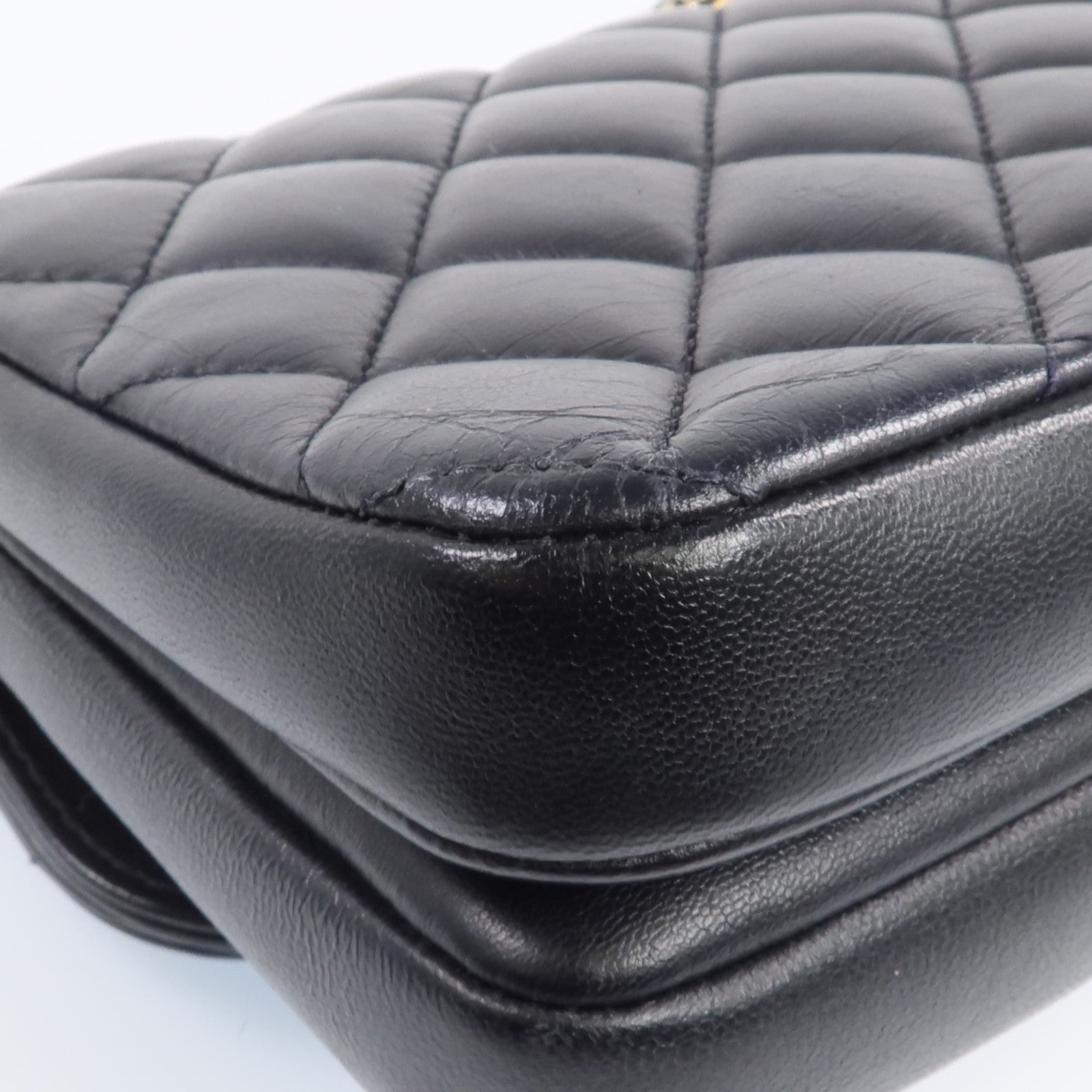 CHANEL 羊皮皮革Chain Shoulder金扣鏈帶肩背袋