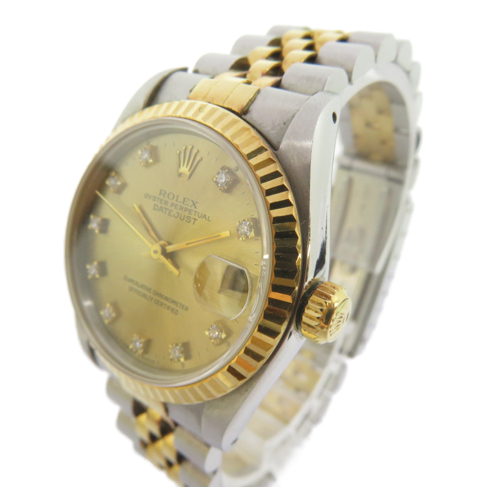 ROLEX Datejust (1993) 18K黃金/不鏽鋼手錶自動機芯金色