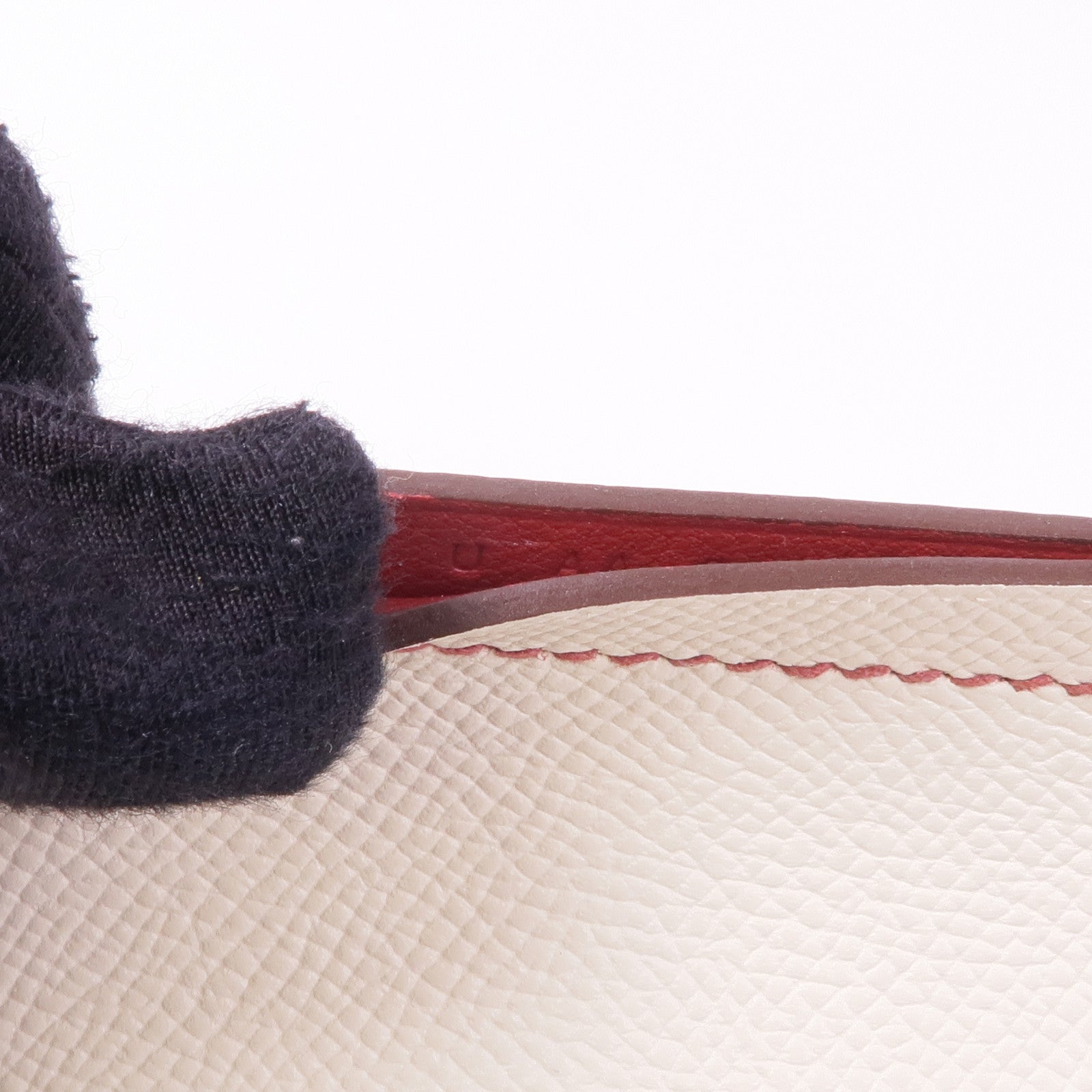 HERMES Epsom皮革H Sellier Glasses Case銀扣眼鏡盒Craie