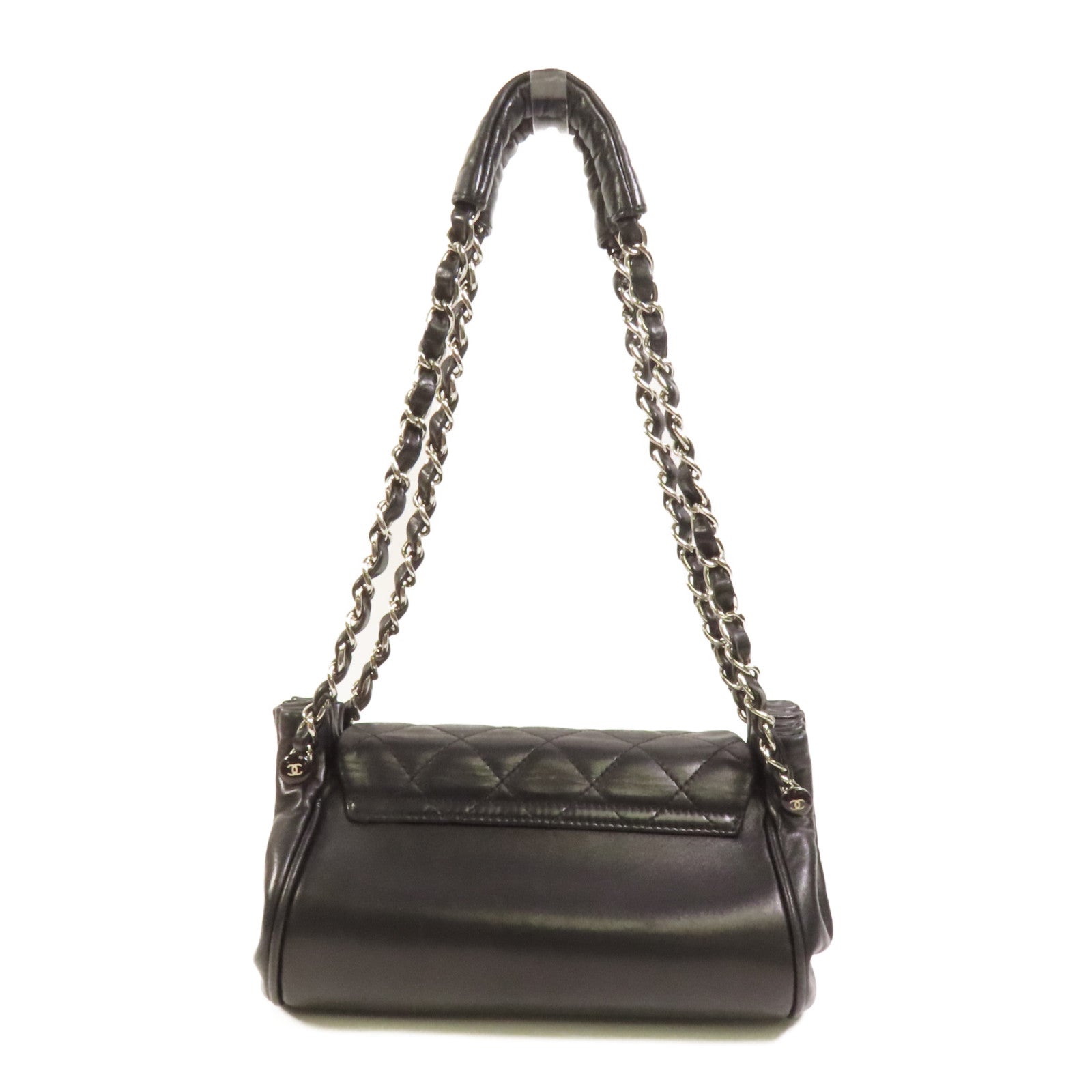CHANEL 羊皮皮革Shoulder Bag銀扣鏈帶肩背袋