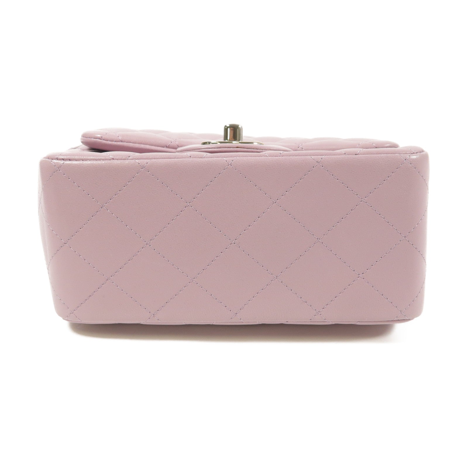 CHANEL 羊皮皮革Flap Bag 17cm銀扣鏈帶肩背袋