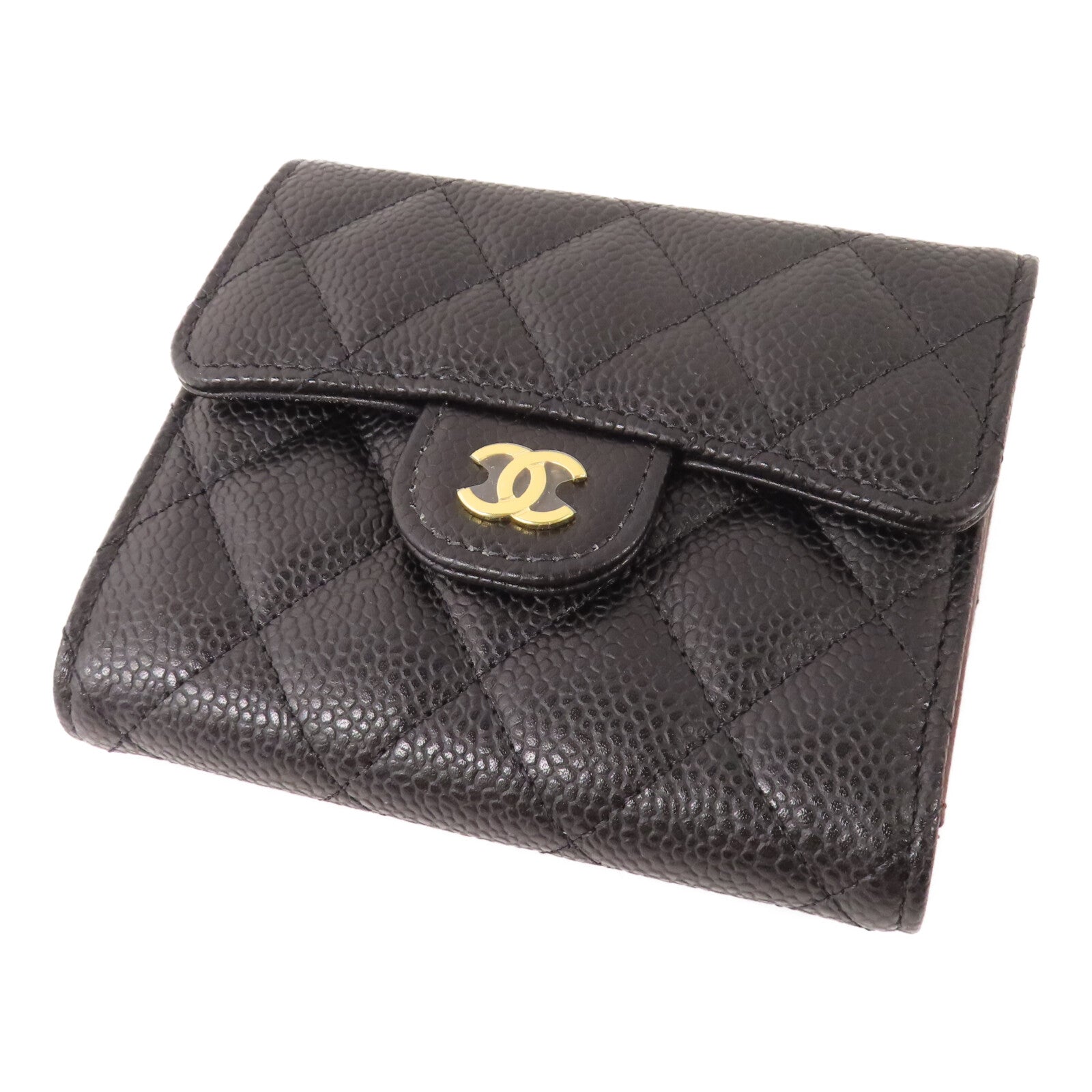 CHANEL 牛皮皮革Classic Wallet金扣短錢包