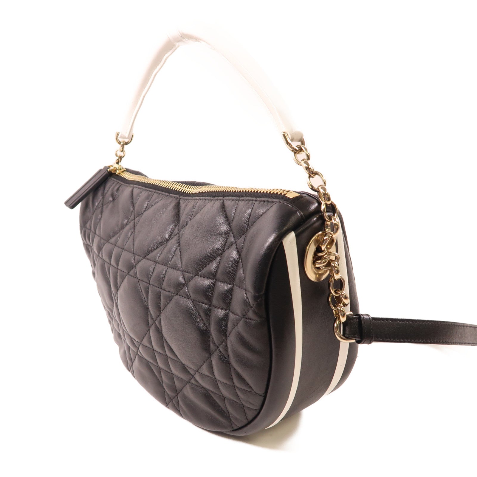 Dior 牛皮皮革Hobo Bag銀扣手挽肩背兩用袋