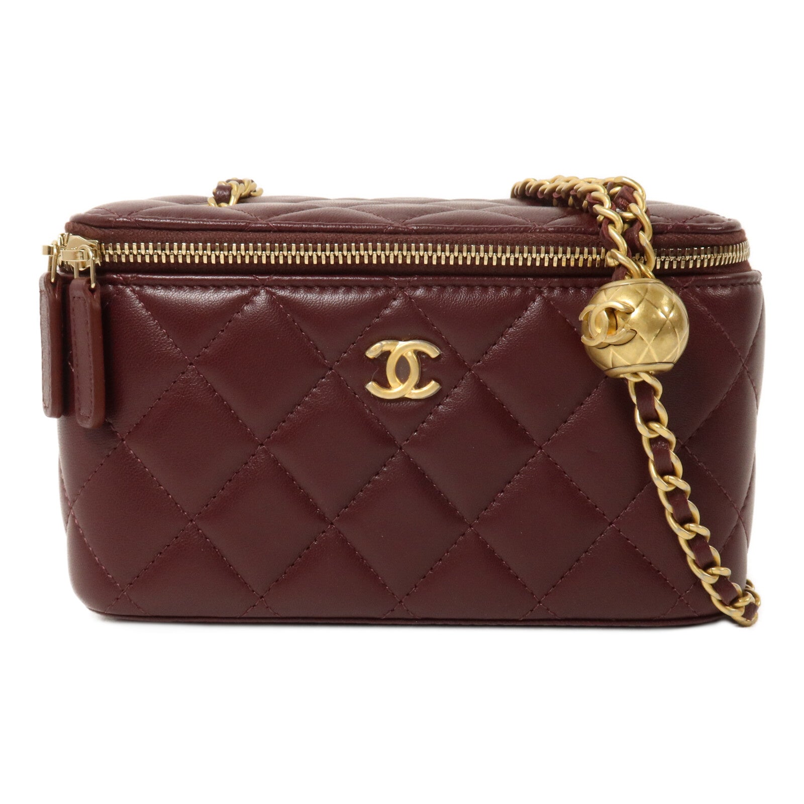 CHANEL 羊皮皮革Vanity Case鏈帶肩背袋