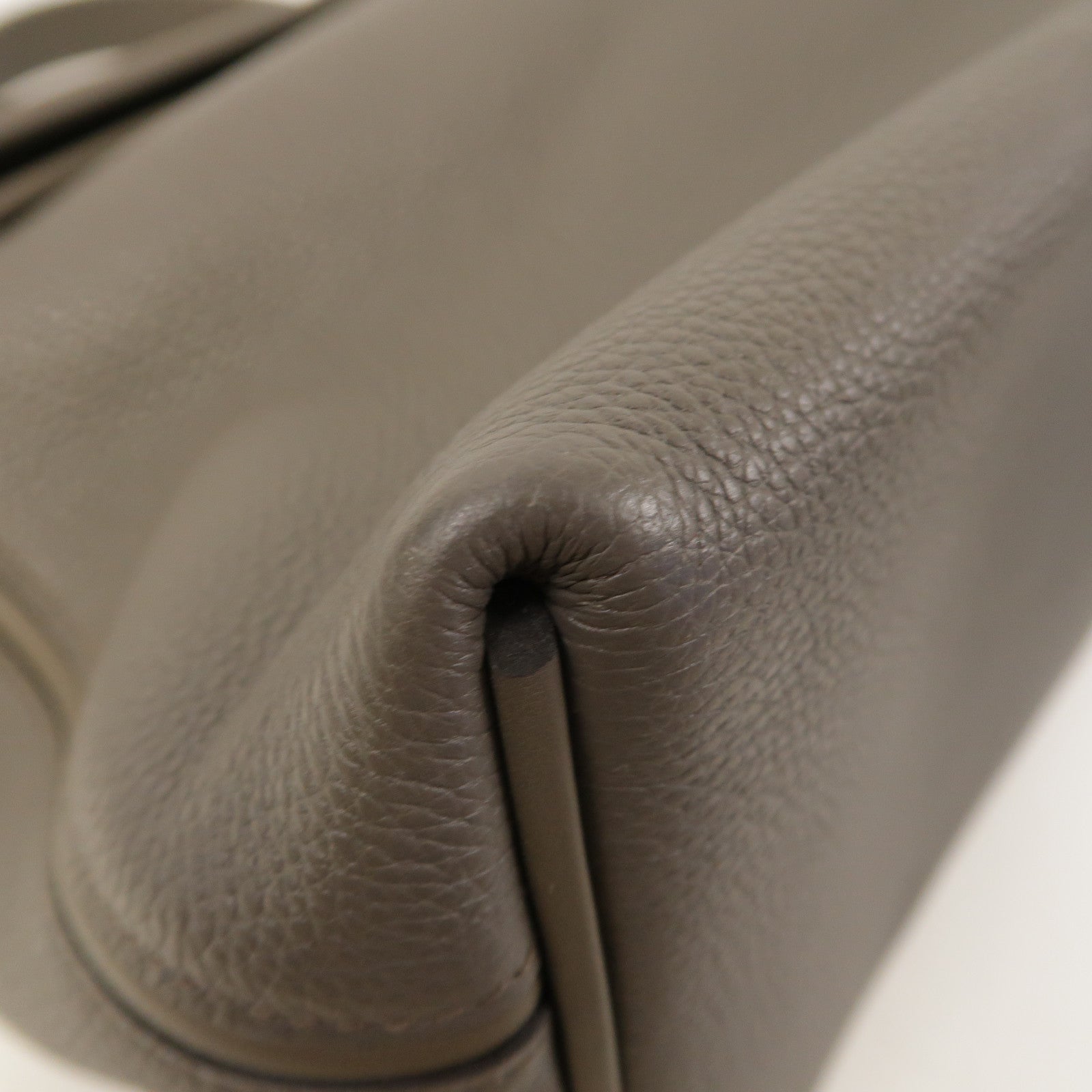 HERMES Togo/Swift皮革24/24 35cm銀扣手挽袋錫器灰色