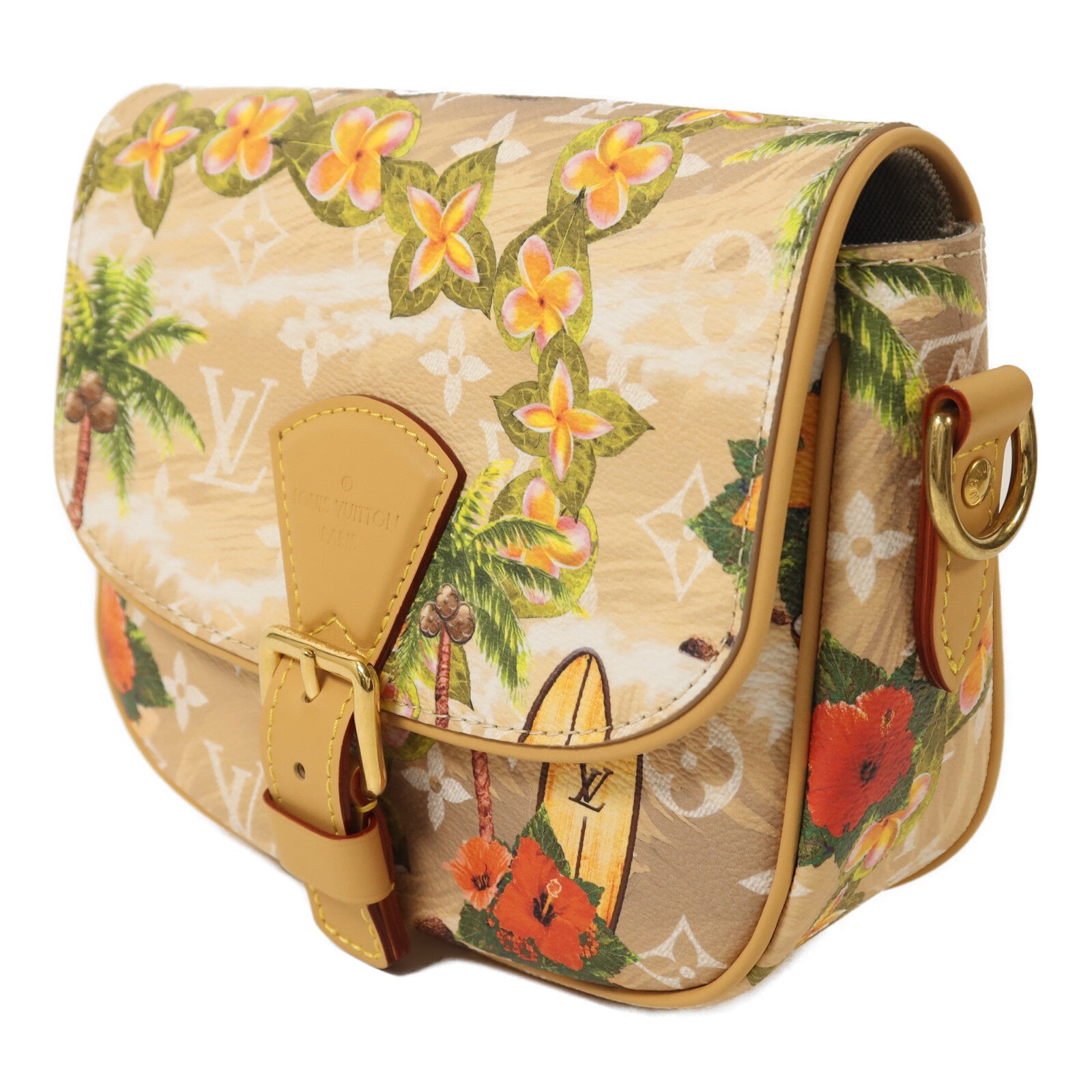 LOUIS VUITTON Monogram Surfin Sand Montsouris金扣肩背袋