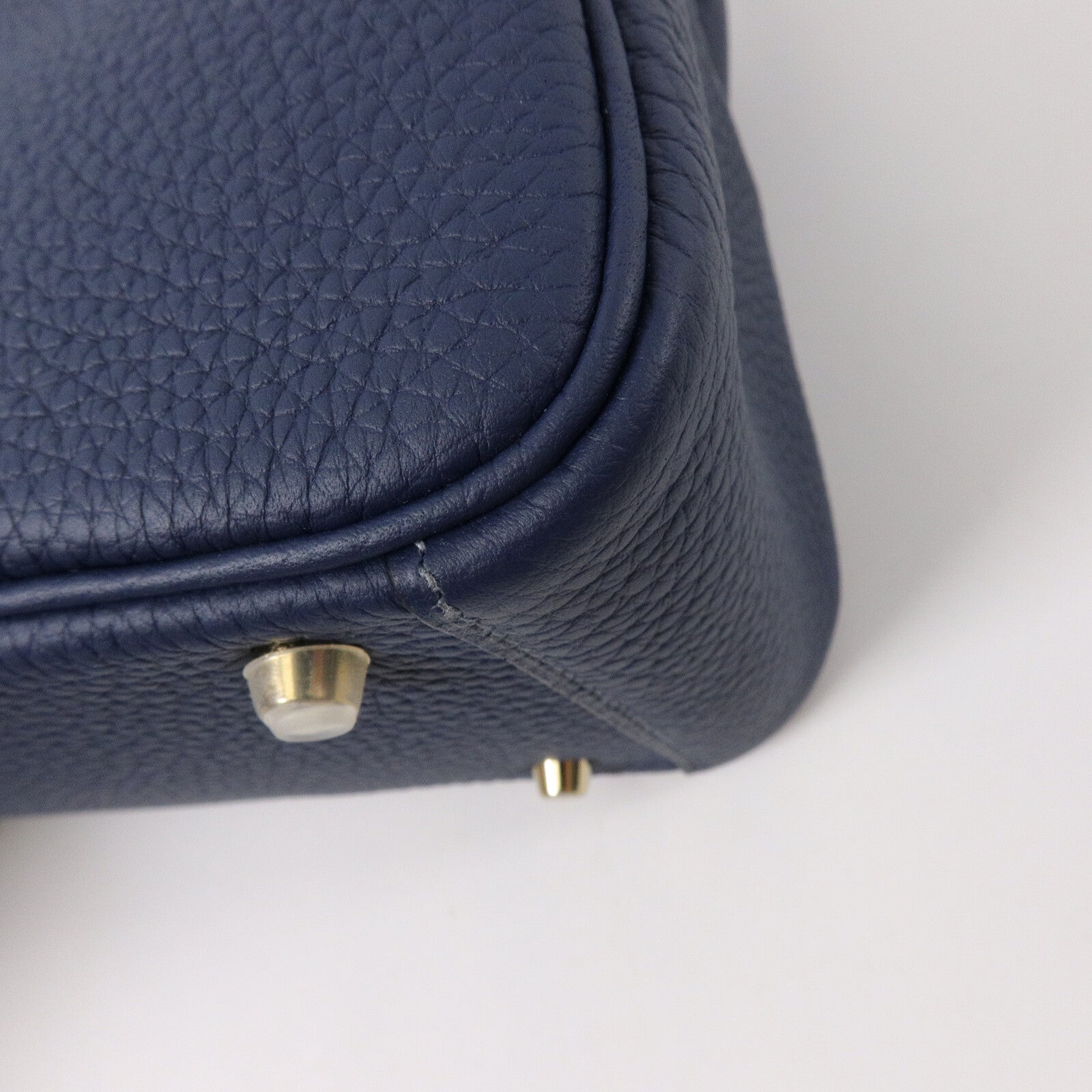 HERMES Clemence皮革Mini Lindy手挽肩背兩用袋Blue De Prusse