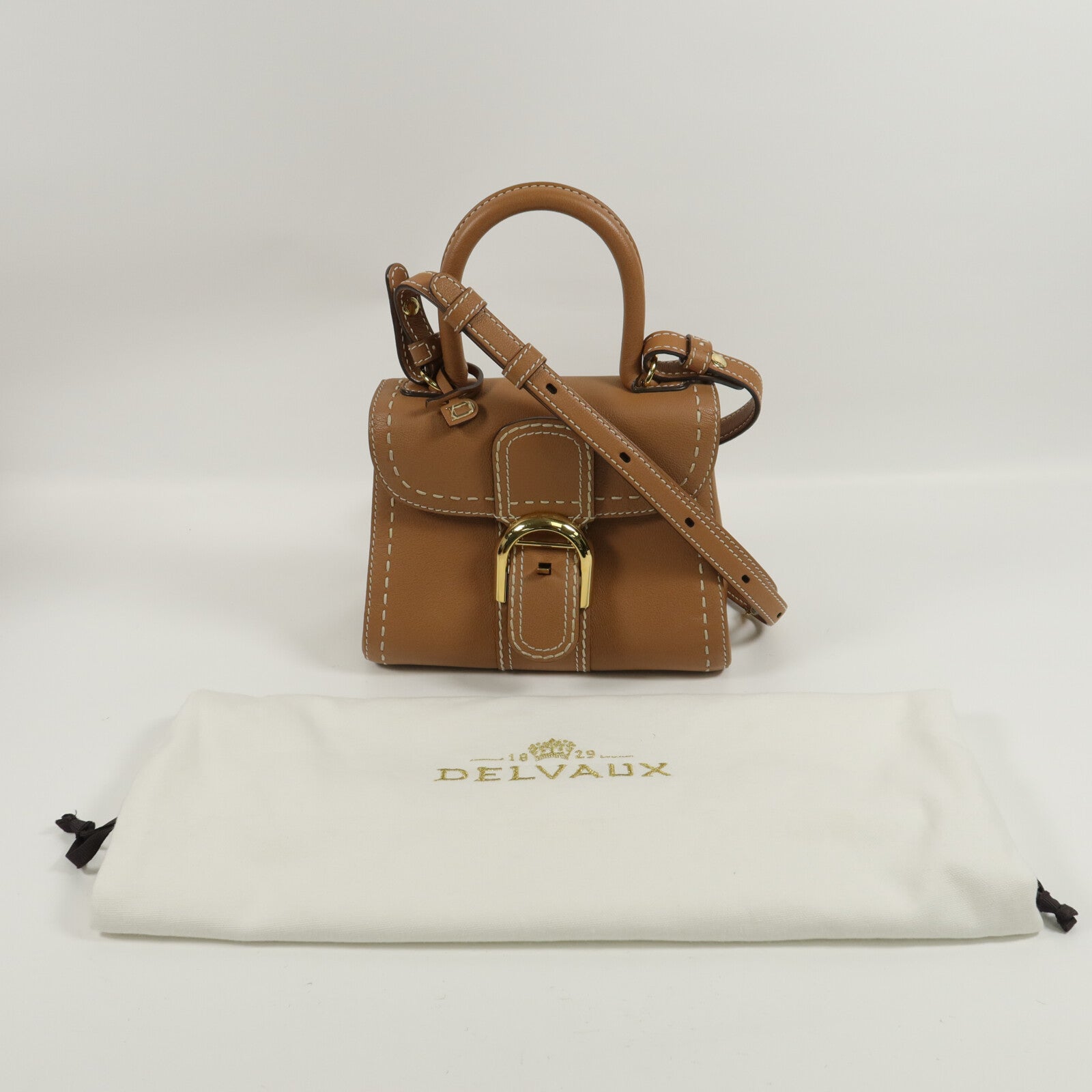 Delvaux 牛皮皮革Brillant Mini手挽肩背兩用袋