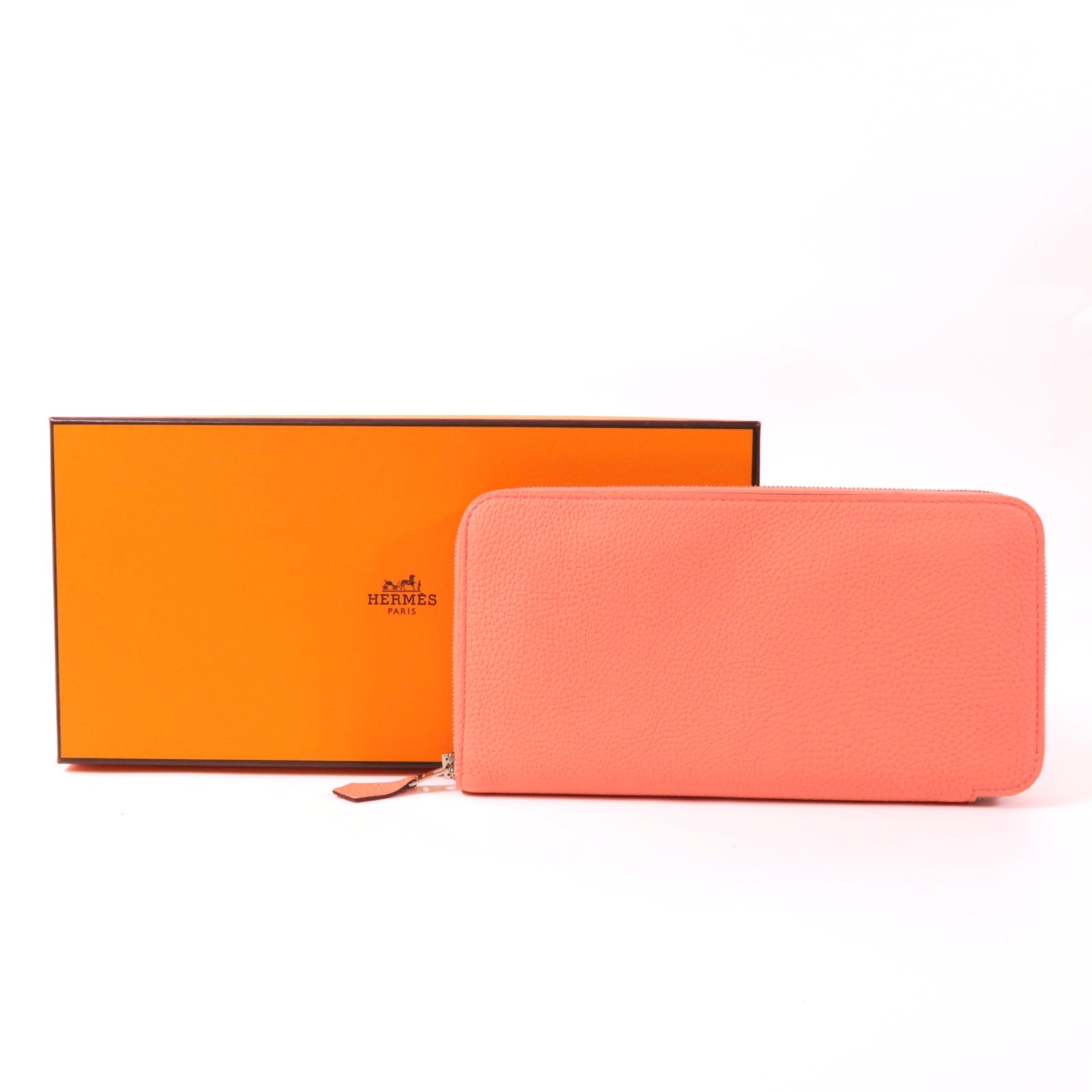 HERMES Togo皮革Azap銀扣長錢包