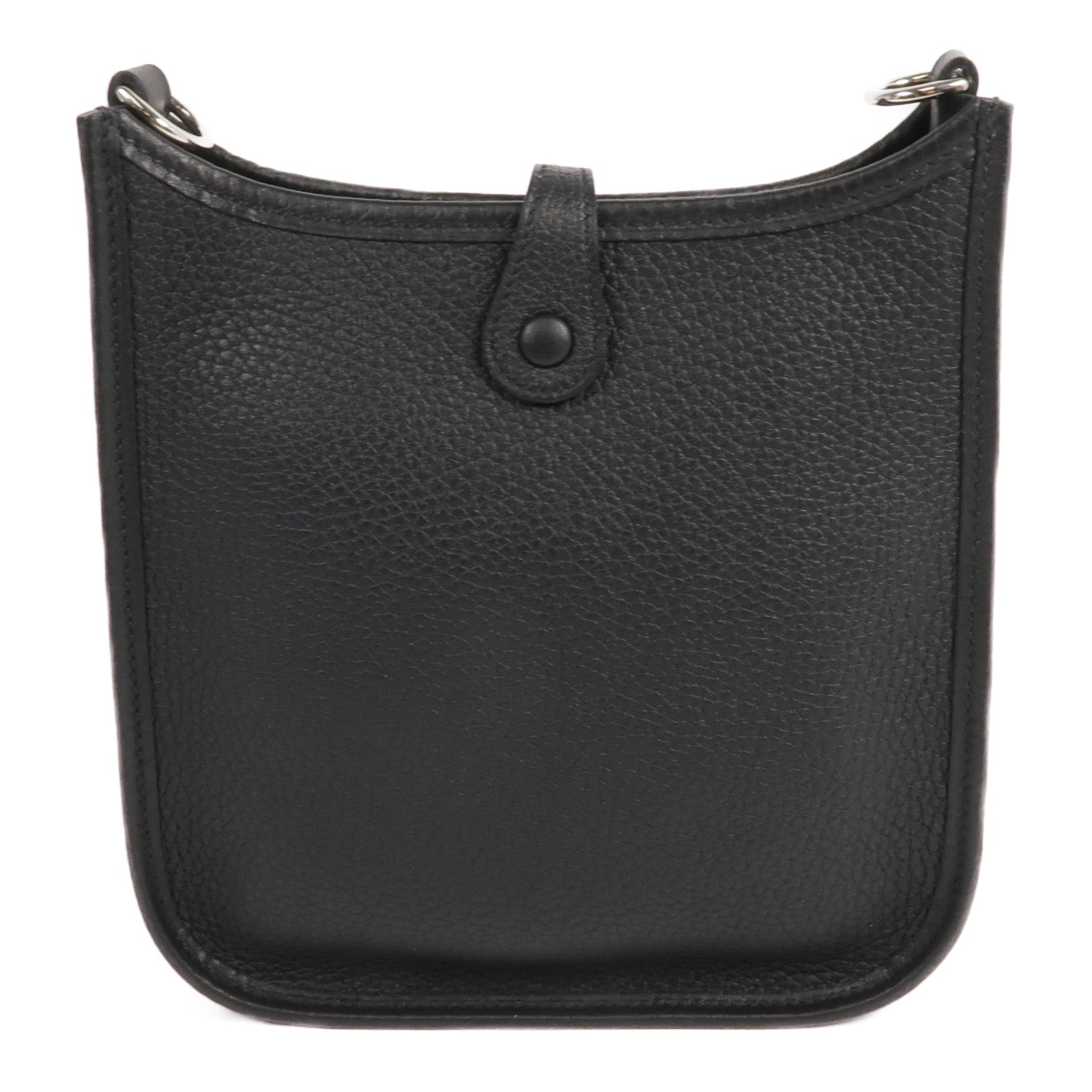 HERMES Clemence皮革Evelyne TPM銀扣肩背袋Noir