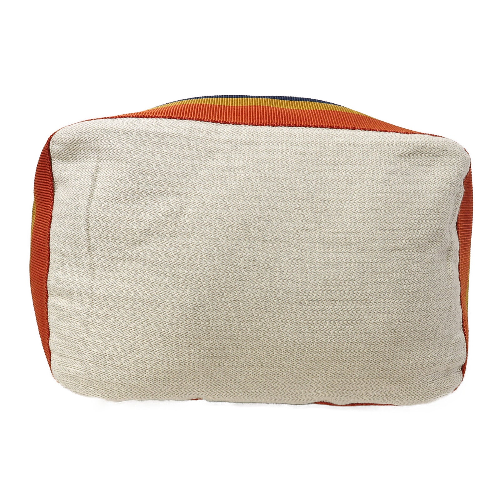 HERMES 帆布Backpack銀扣背包米色