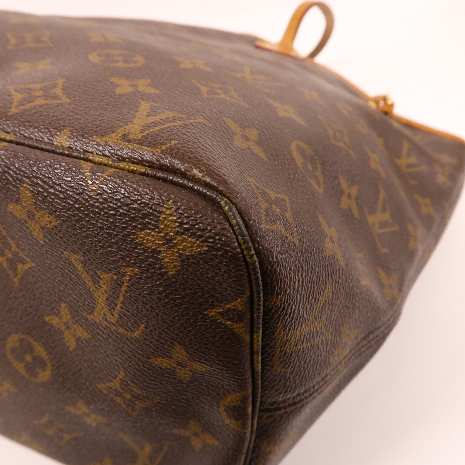LOUIS VUITTON Monogram Neverfull MM金扣肩背袋啡色