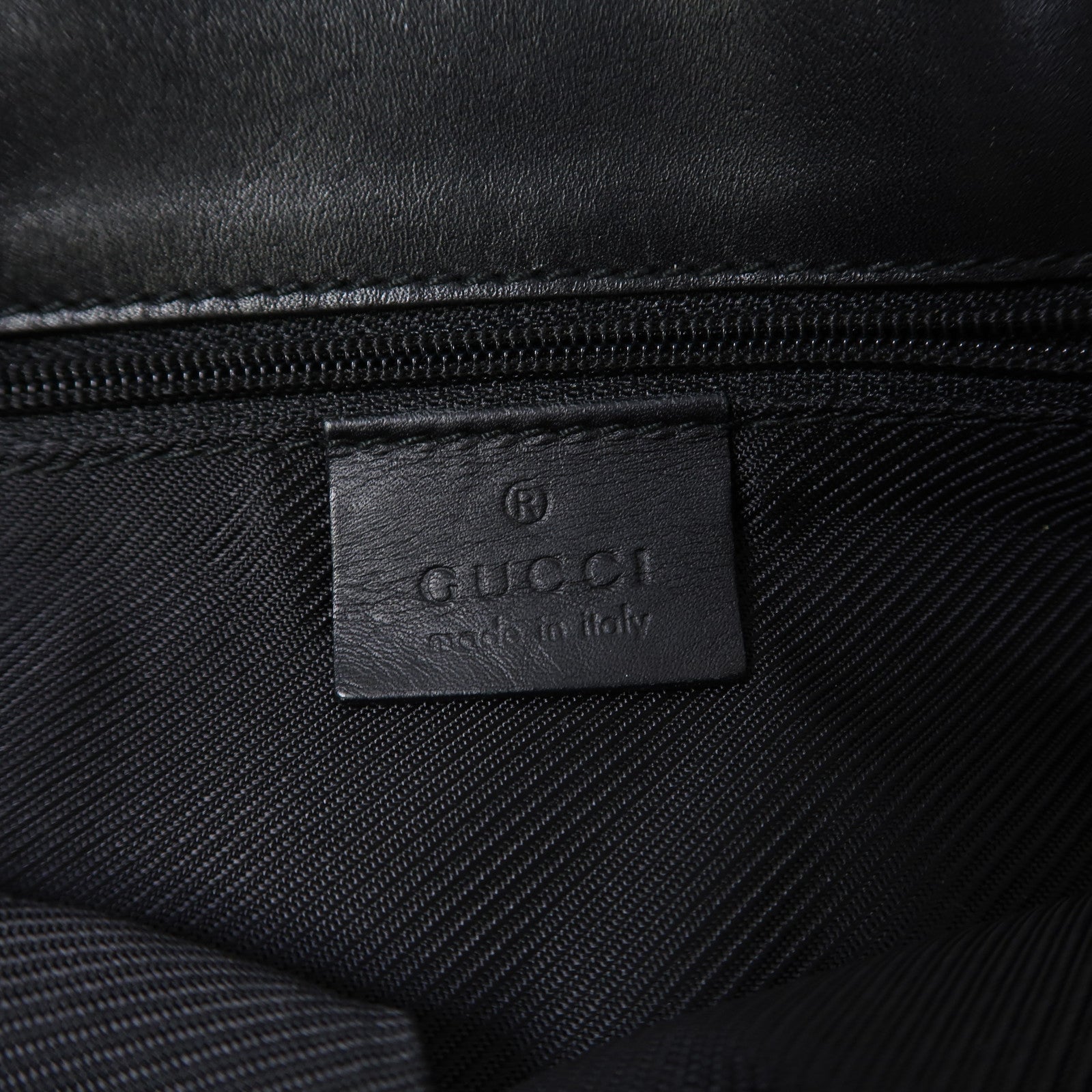 GUCCI 帆布Pochette金扣肩背袋藍色/米色