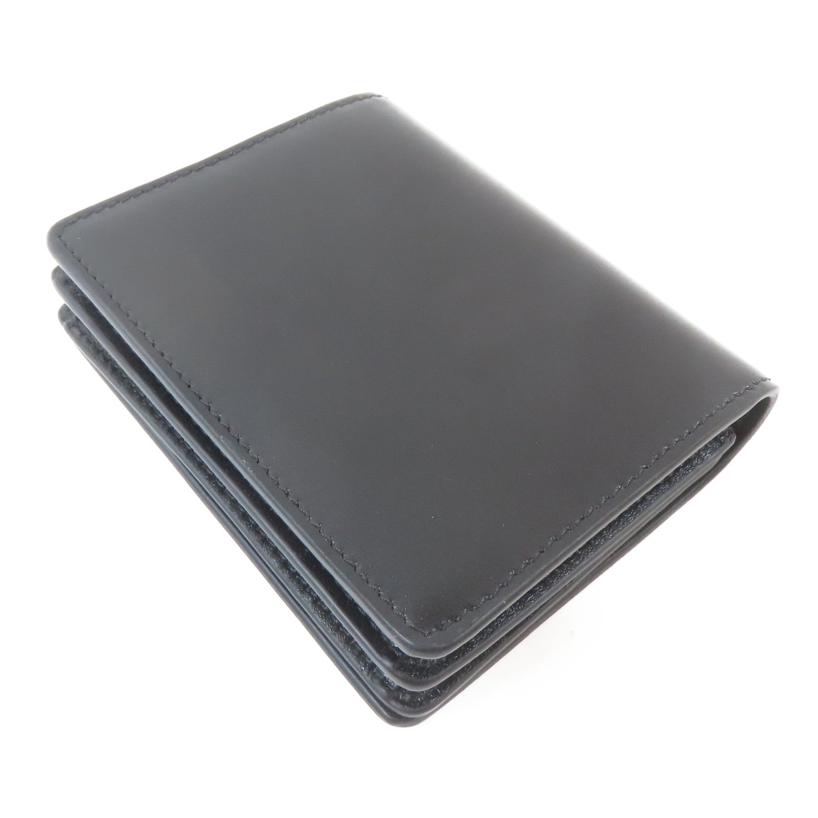 CELINE 牛皮皮革Triomphe Card Case金扣卡片套黑色