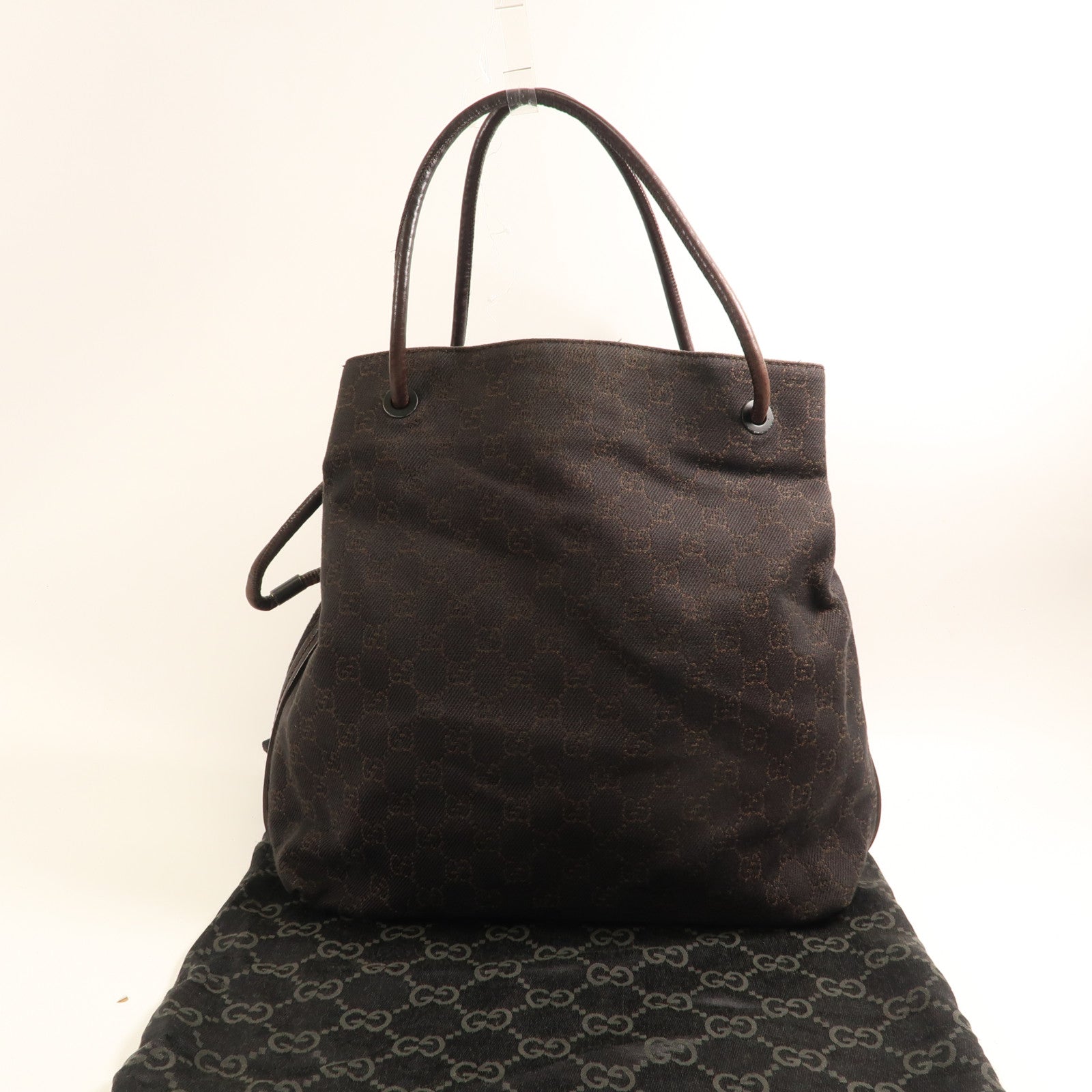 GUCCI GG Tote Bag Shoulder Bag 101841 Canvas Brown