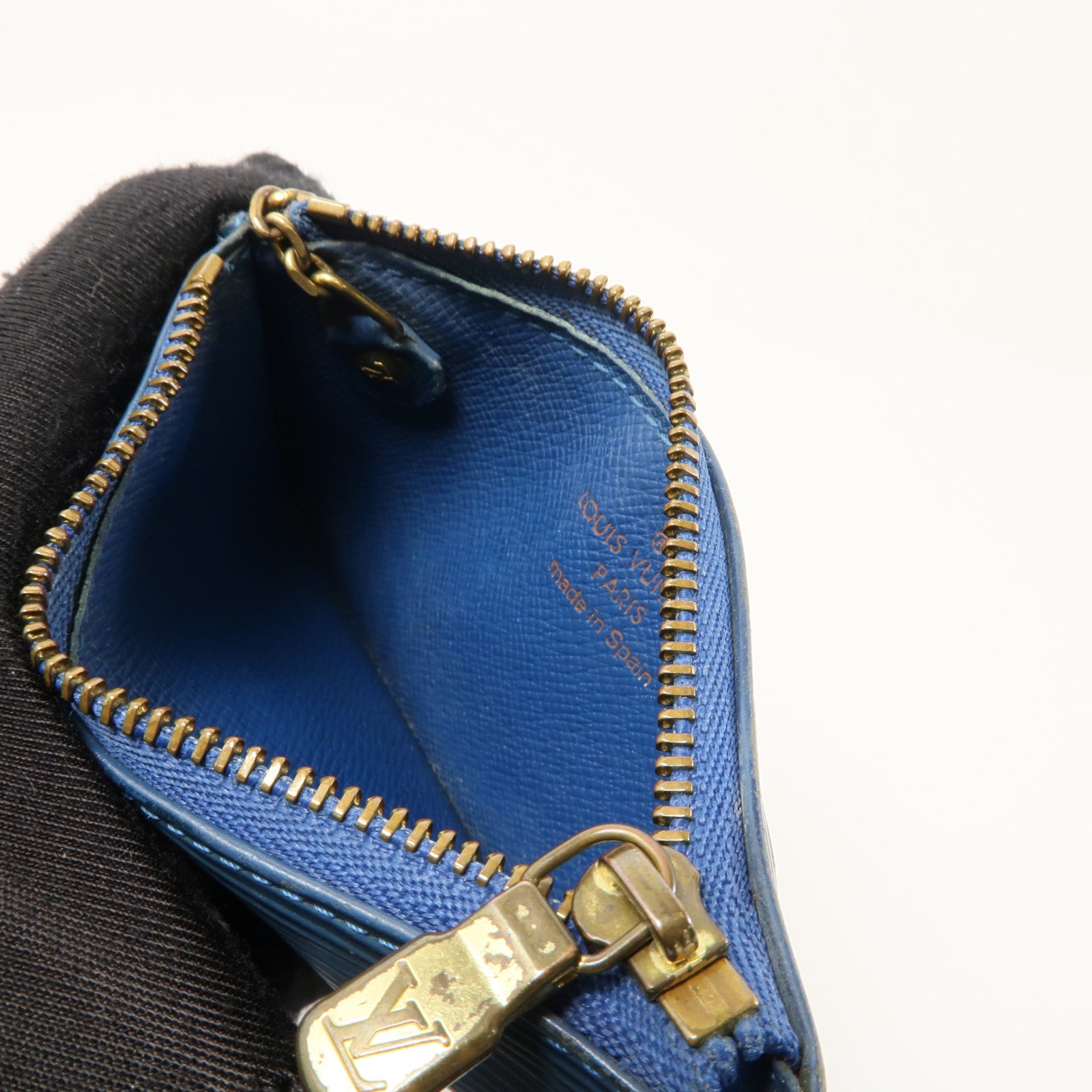 LOUIS VUITTON Epi Cles Coin Purse金扣零錢包藍色