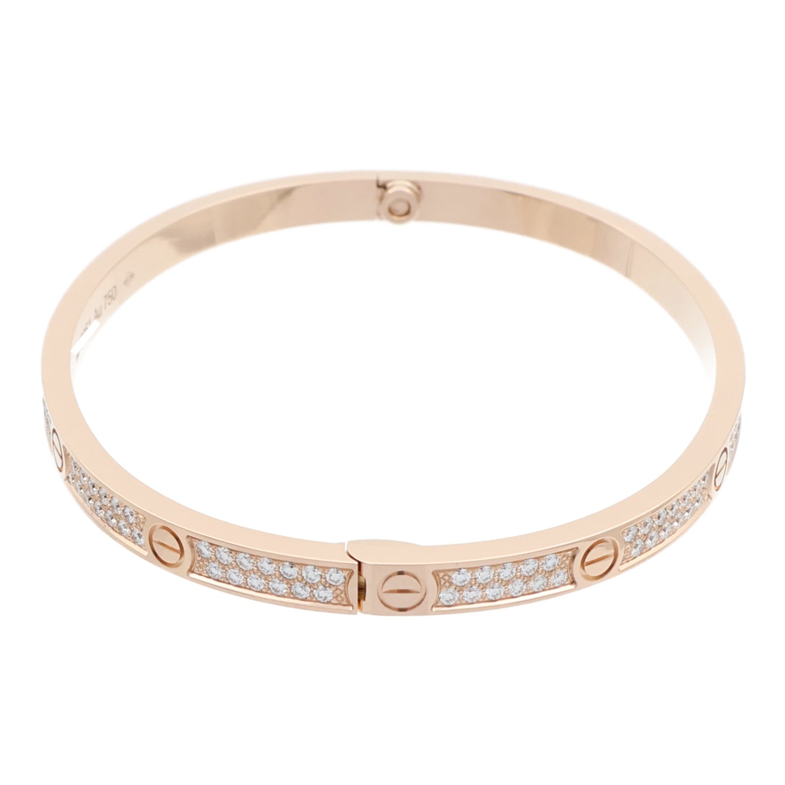 CARTIER 18K玫瑰金Love Bangle SM Paved鑽石手鐲Cartier#16