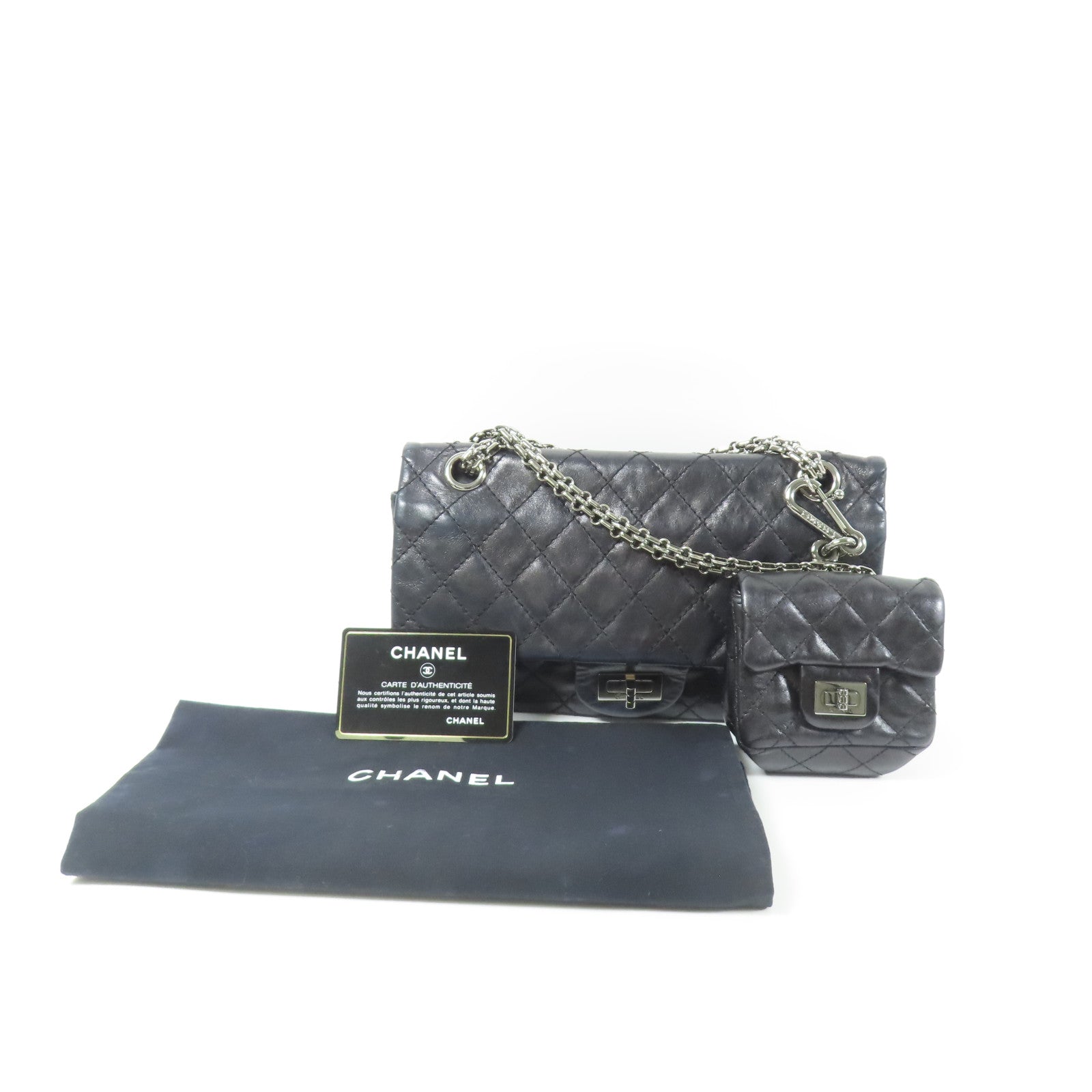 CHANEL 牛皮皮革2.55 Chain Shoulder鏈帶肩背袋