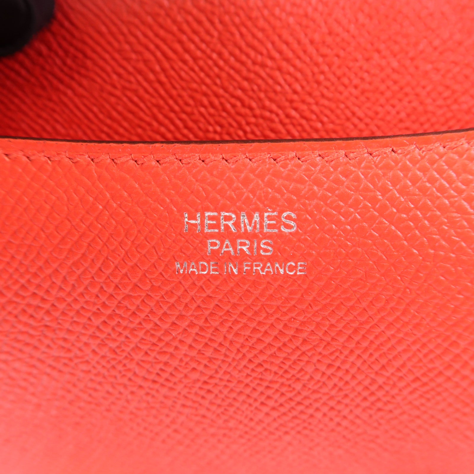 HERMES Epsom皮革Constance 24銀扣肩背袋S3 Rouge de coeur