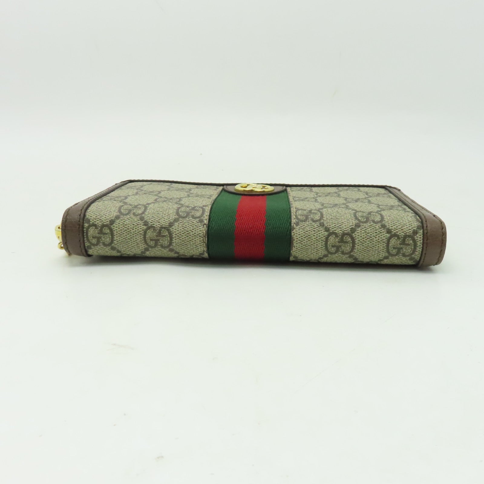 GUCCI 【激減優惠】塗層帆布Zipper Long Wallet金扣長錢包啡色