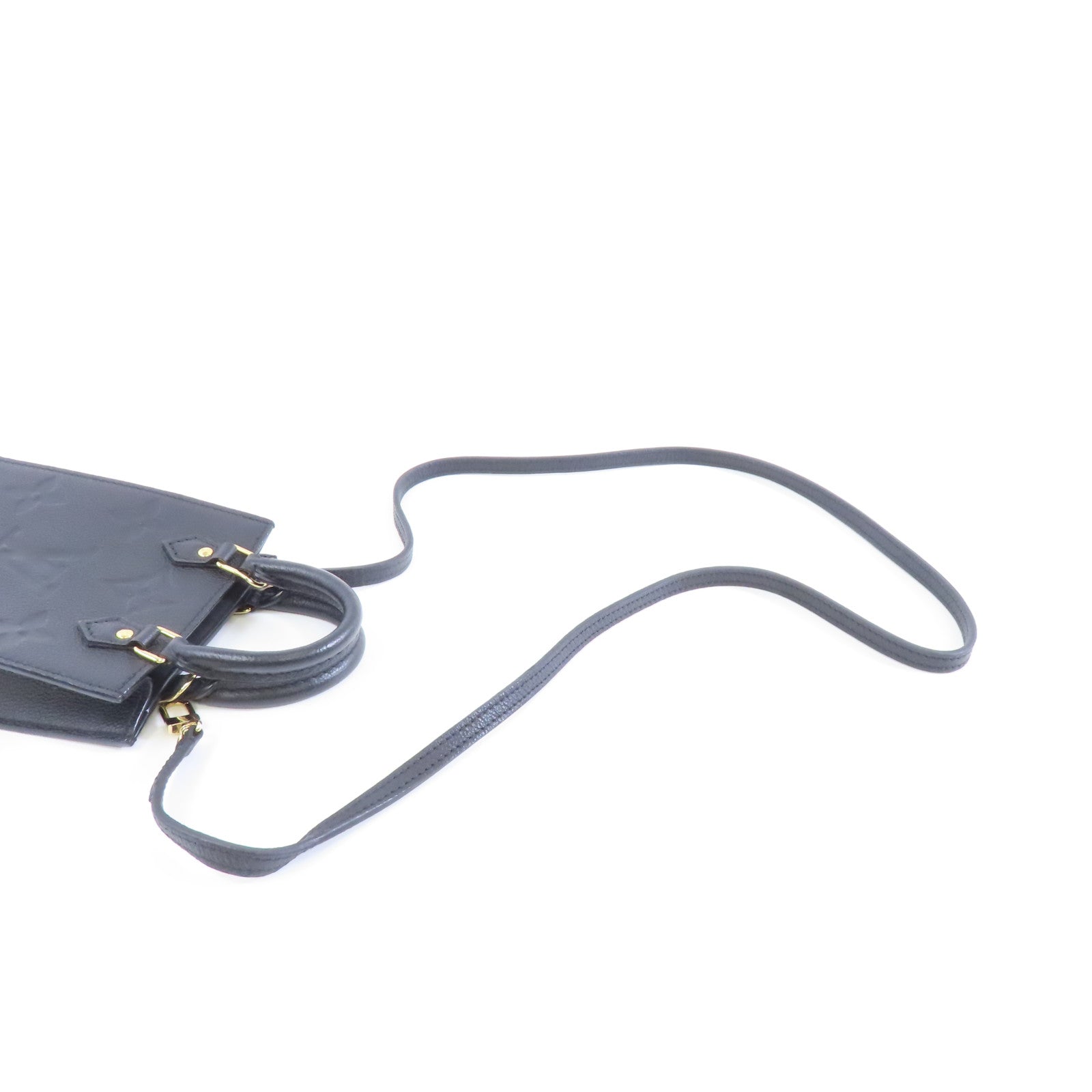LOUIS VUITTON 【激減優惠】Monogram Empreinte Petit Sac Plat金扣手挽肩背兩用袋黑色