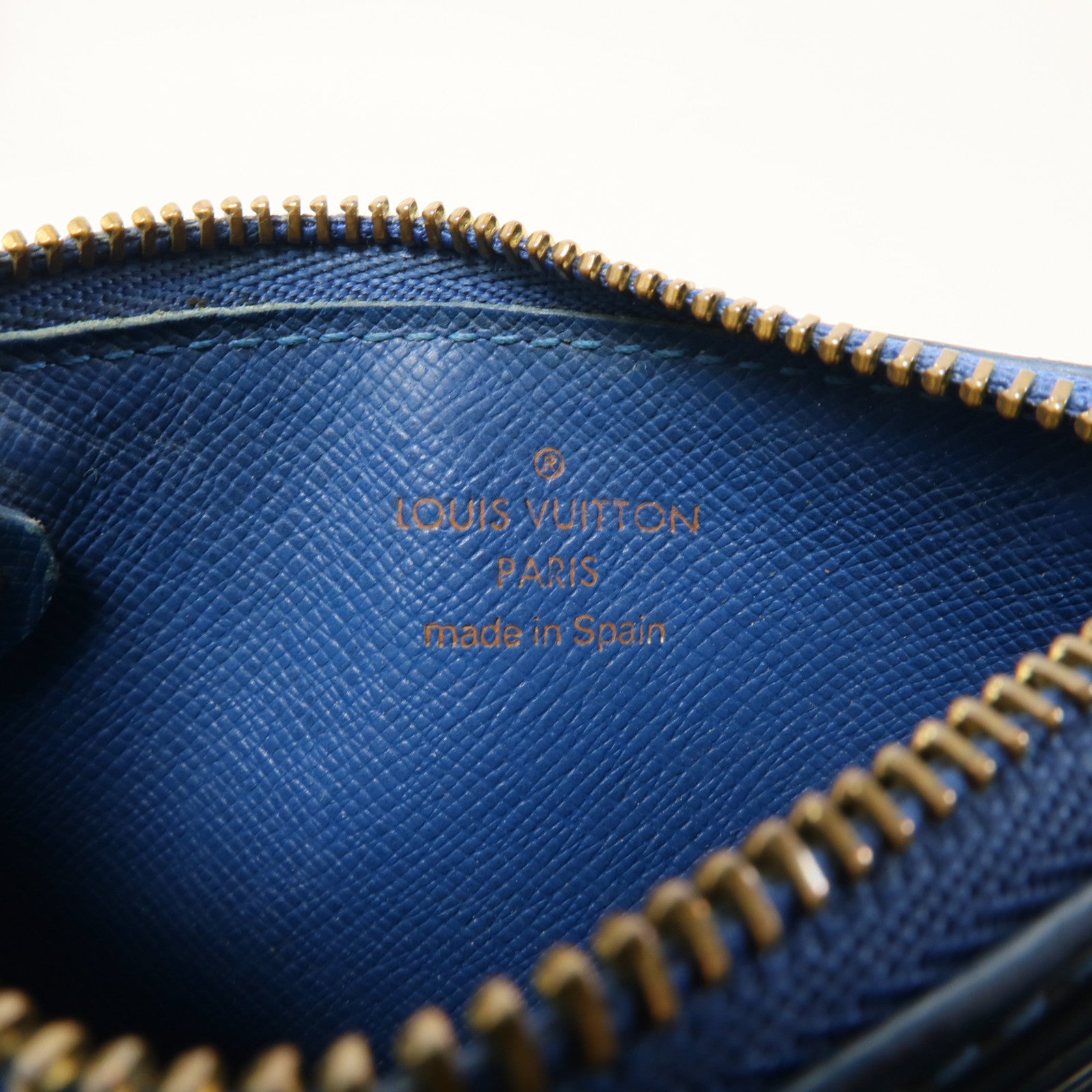 LOUIS VUITTON Epi Cles Coin Purse金扣零錢包藍色