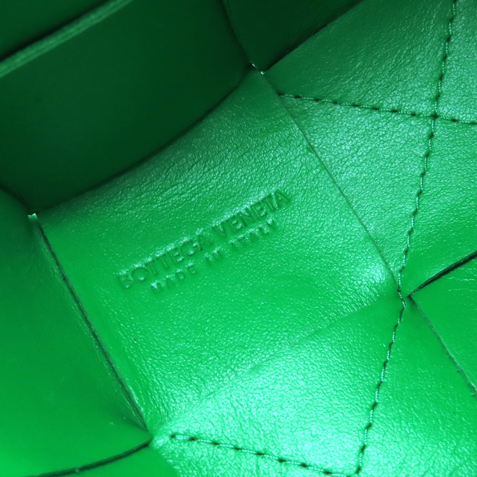 BOTTEGA VENETA 織紋羊皮皮革Shoulder Bag肩背袋綠色