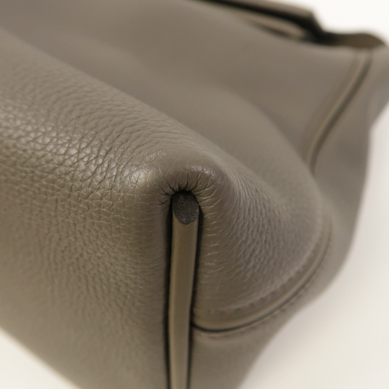 HERMES Togo/Swift皮革24/24 35cm銀扣手挽袋錫器灰色