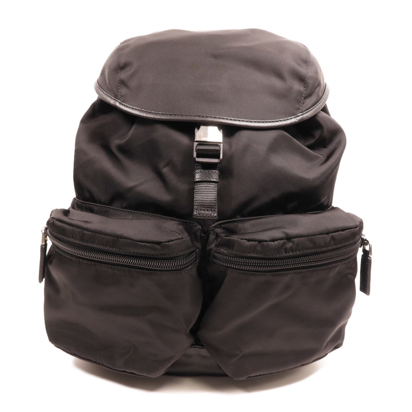 PRADA 尼龍Rucksack銀扣背包