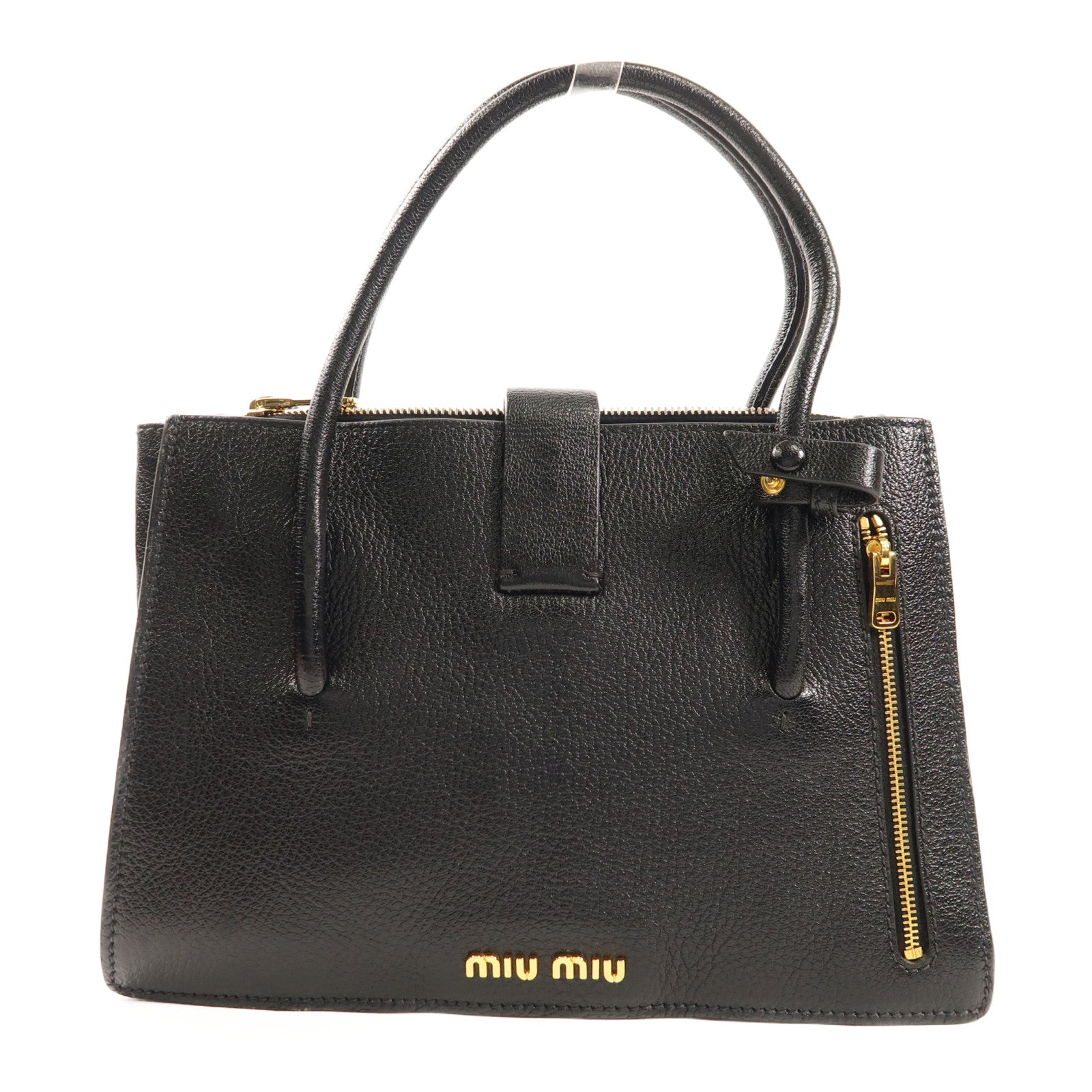 Miu Miu 牛皮皮革2 Way Shoulder金扣手挽肩背兩用袋