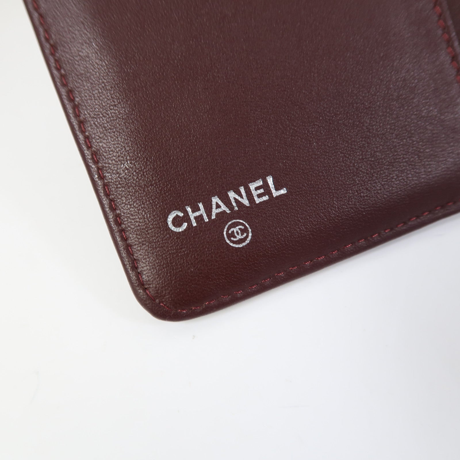CHANEL 菱格羊皮皮革Wallet銀扣長錢包黑色