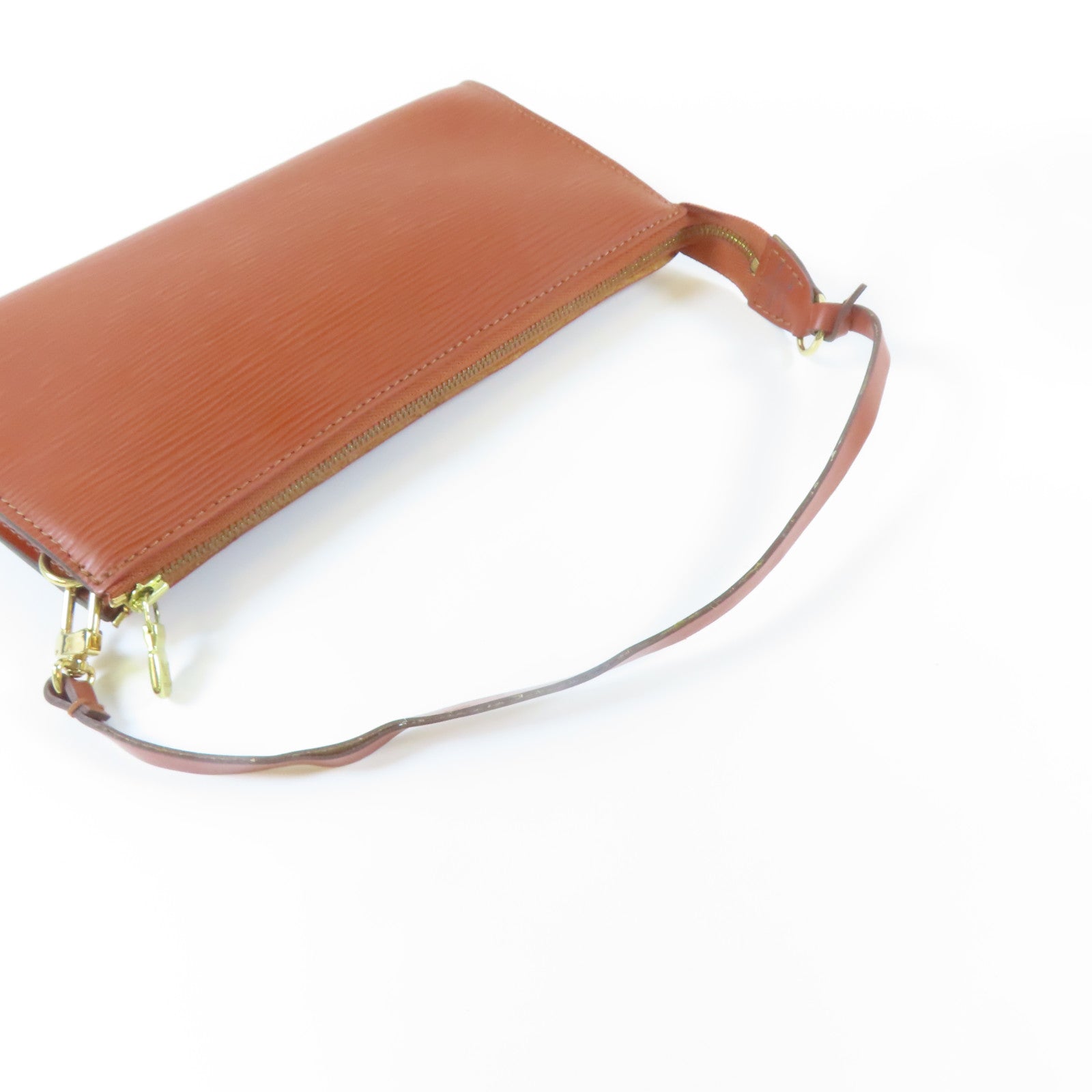 LOUIS VUITTON 【激減優惠】Epi Pochette Accessories金扣手挽袋啡色