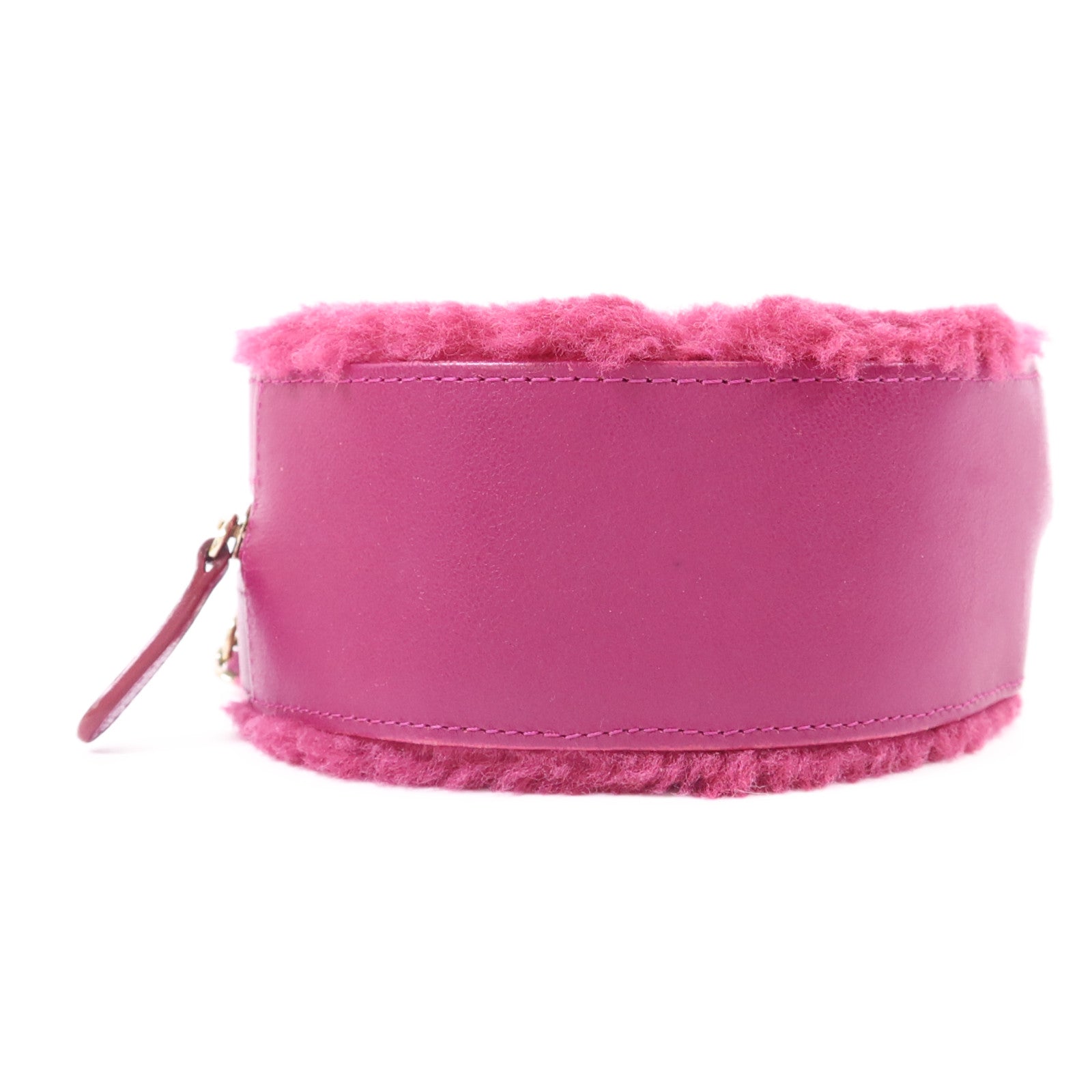 CHANEL 羊毛/牛皮皮革Chain Shoulder Bag金扣鏈帶肩背袋