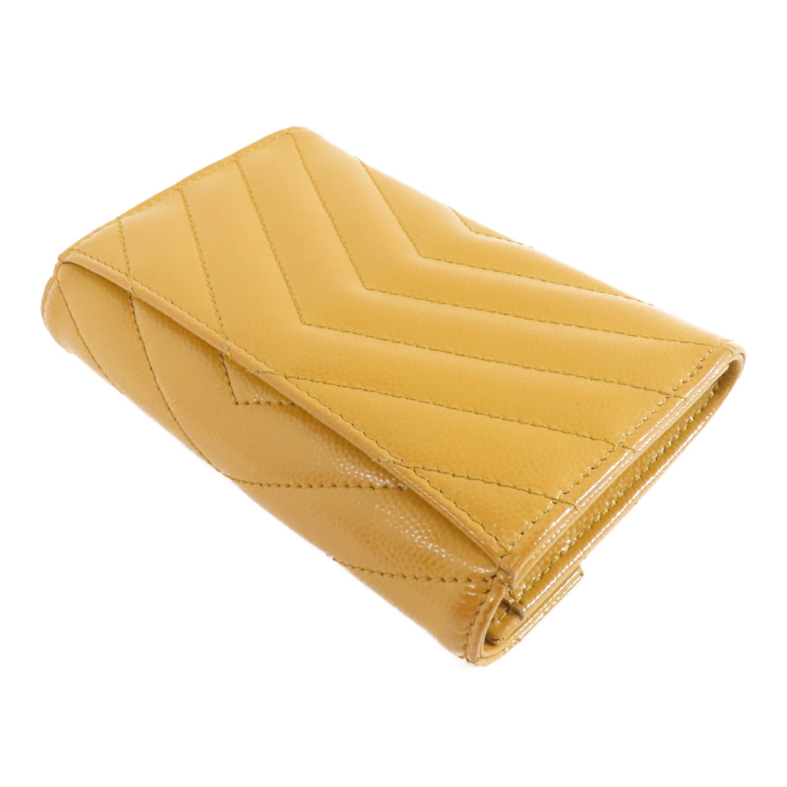 SAINT LAURENT 牛皮皮革Card Case金扣卡片套黃色