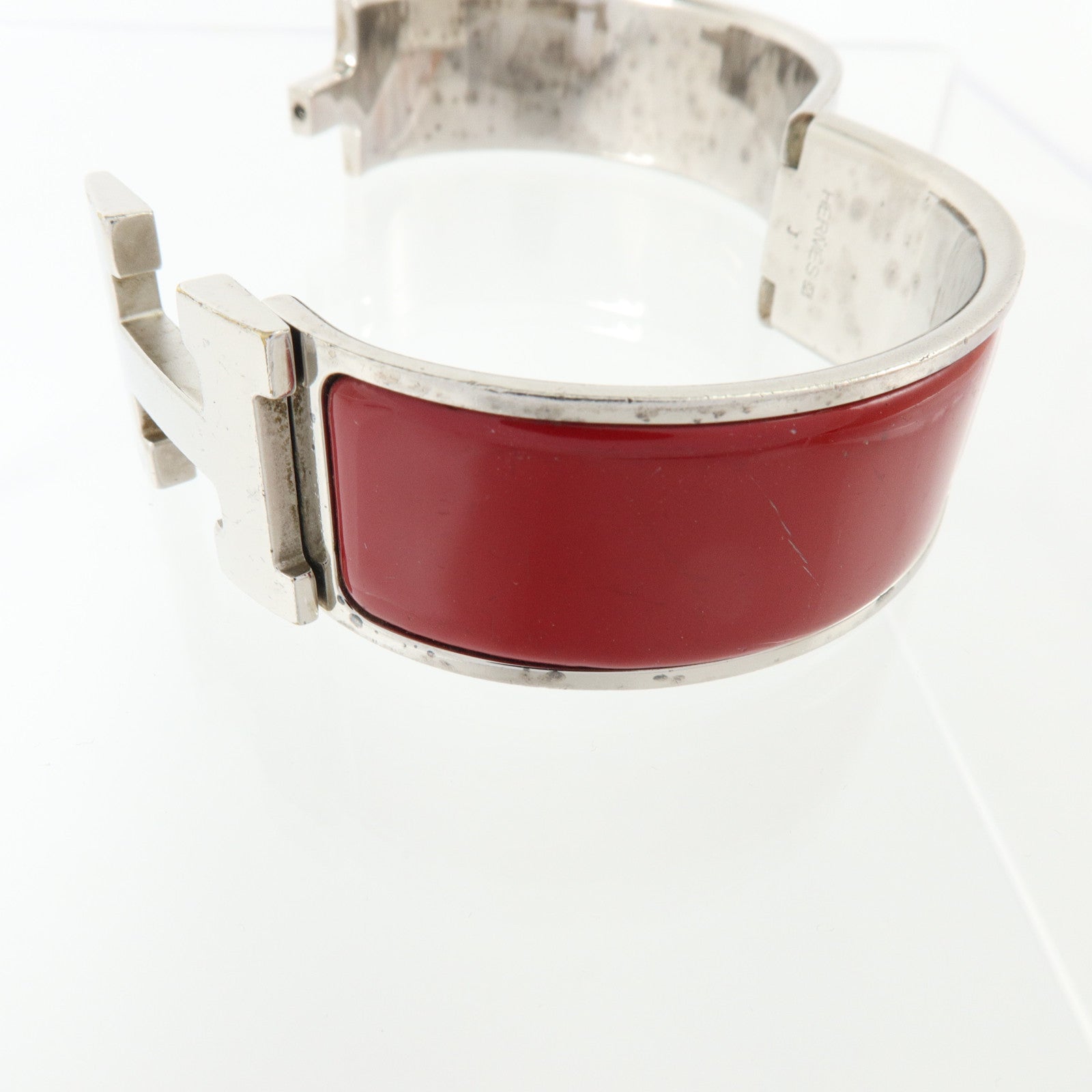 HERMES 金屬/琺瑯Clic-Clac H Bracelet銀扣手鏈