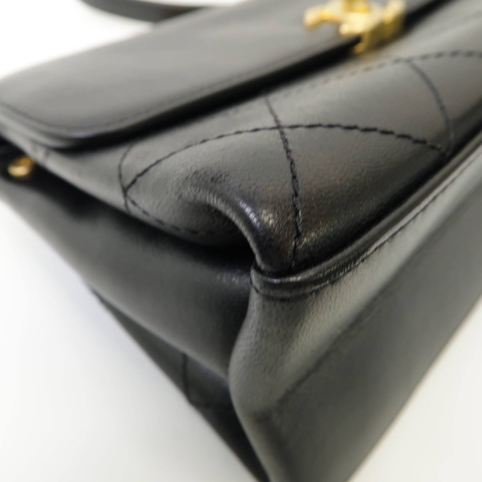 CHANEL 【激減優惠】菱格牛皮皮革Chain Shoulder Bag 金扣手挽肩背兩用袋黑色