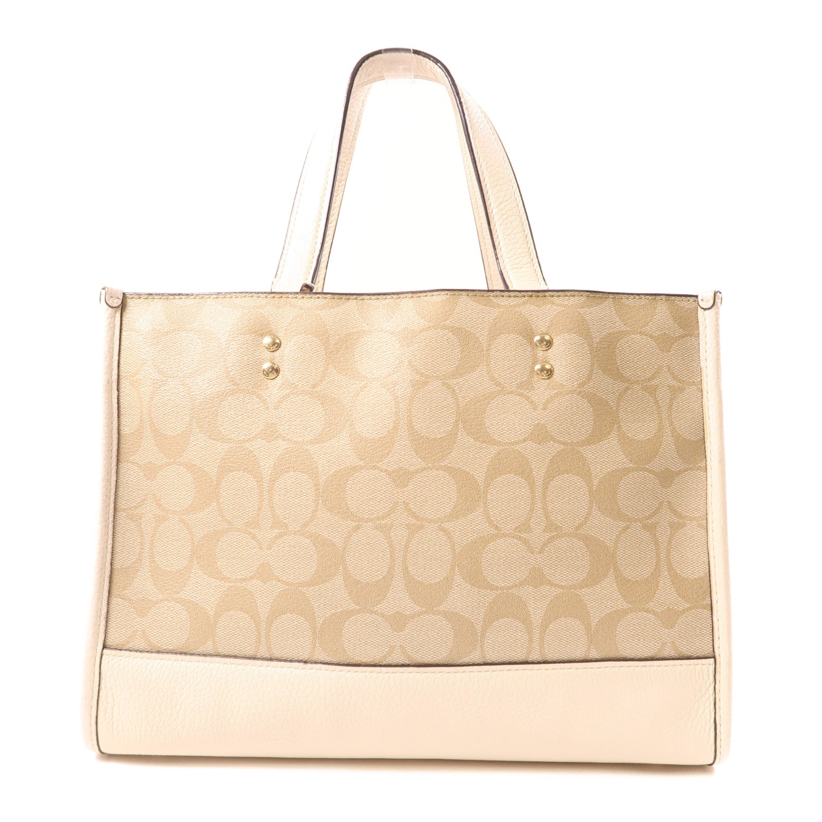 COACH 塗層帆布/皮革2 Way Shoulder金扣手挽肩背兩用袋