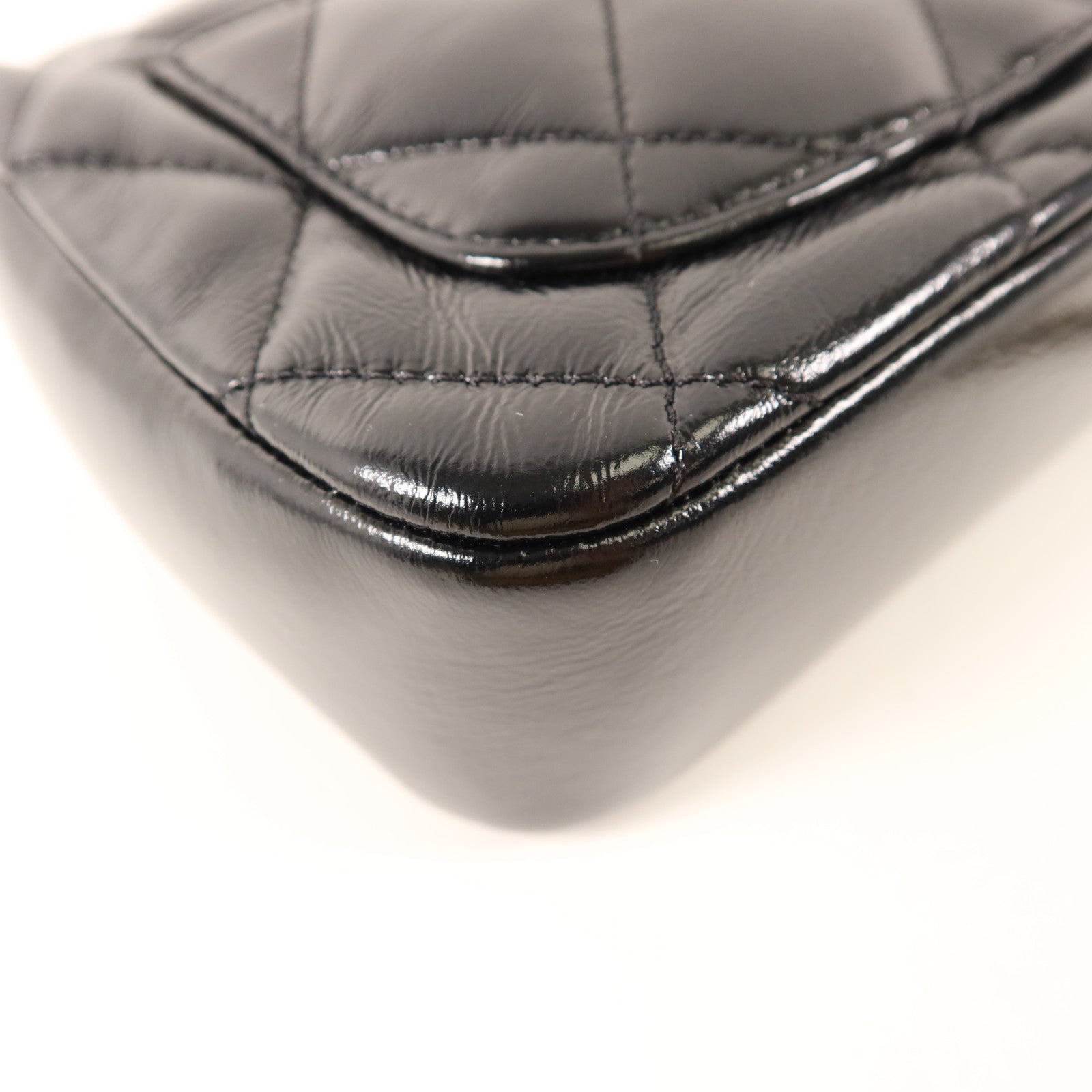 CHANEL 牛皮皮革Mini Flap With Handle金扣鏈帶手挽肩背兩用袋