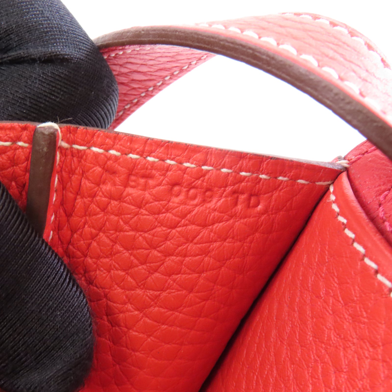 HERMES Clemence皮革Halzan 31銀扣手挽肩背兩用袋Rouge Tomate/紅色