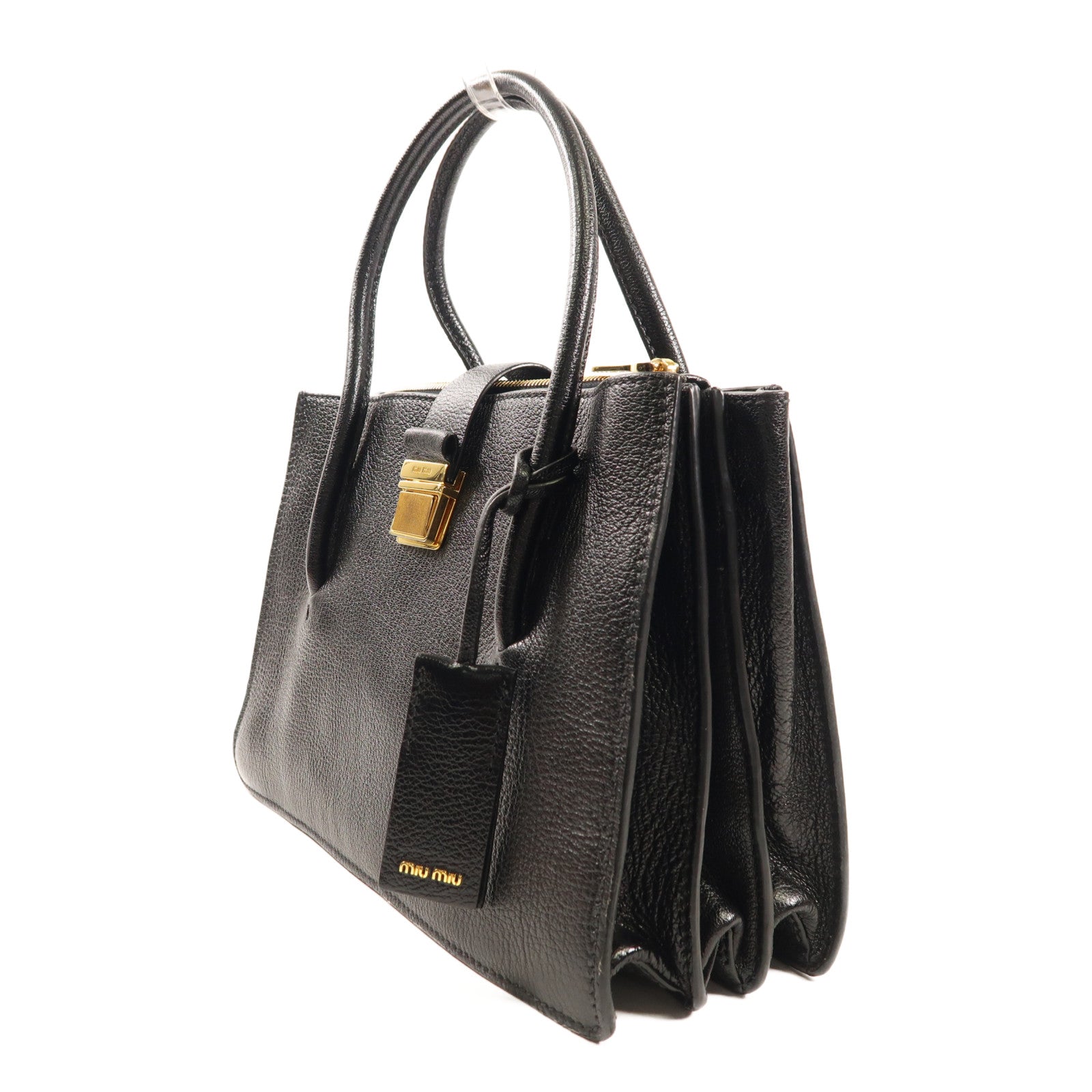 Miu Miu 牛皮皮革2 Way Shoulder金扣手挽肩背兩用袋
