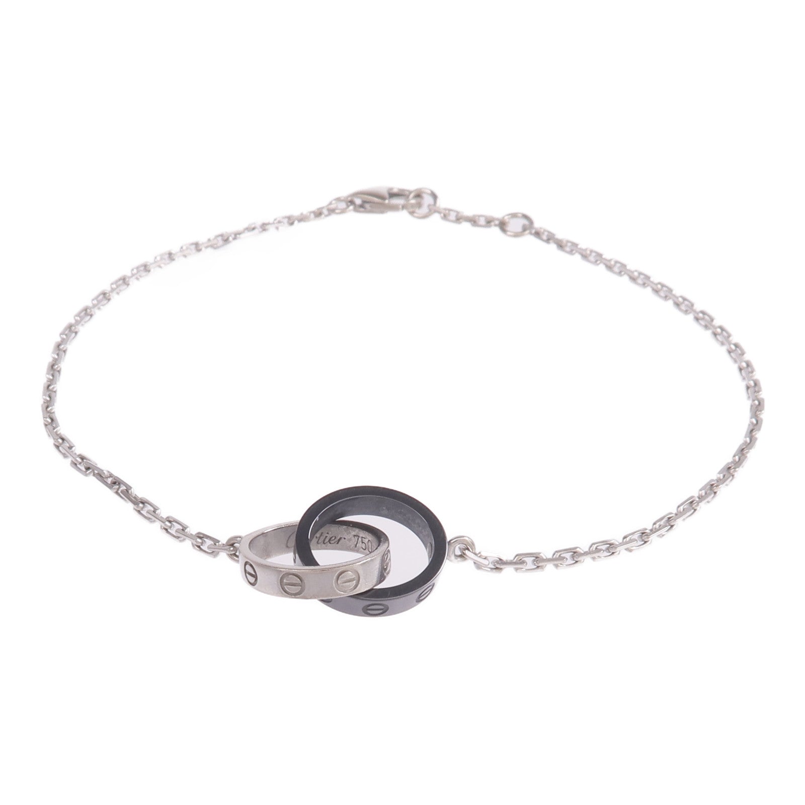 CARTIER 18K白金/陶瓷Baby Love Bracelet手鏈