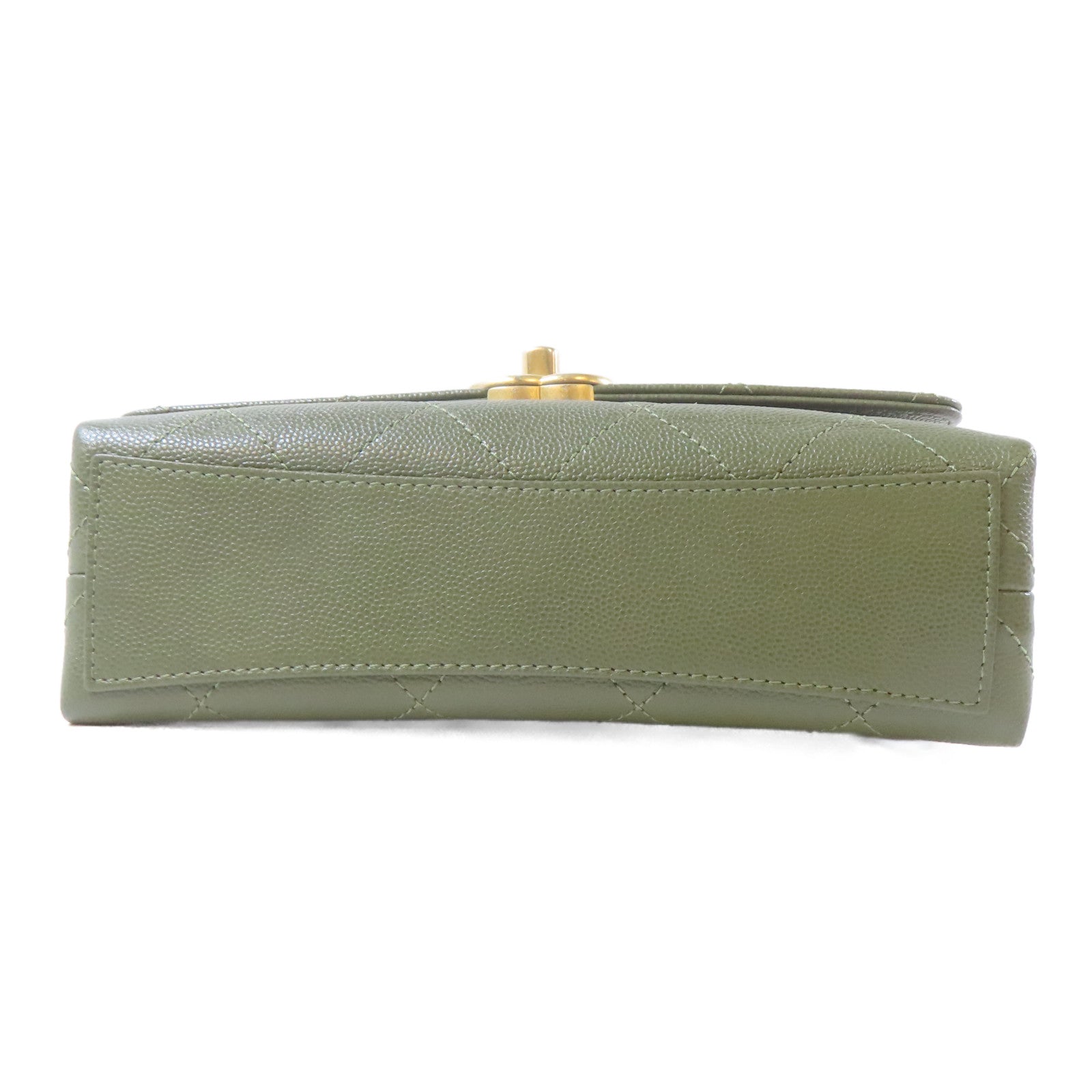 CHANEL 【激減優惠】菱格牛皮皮革21B Flap Bag金扣鏈帶手挽肩背兩用袋綠色