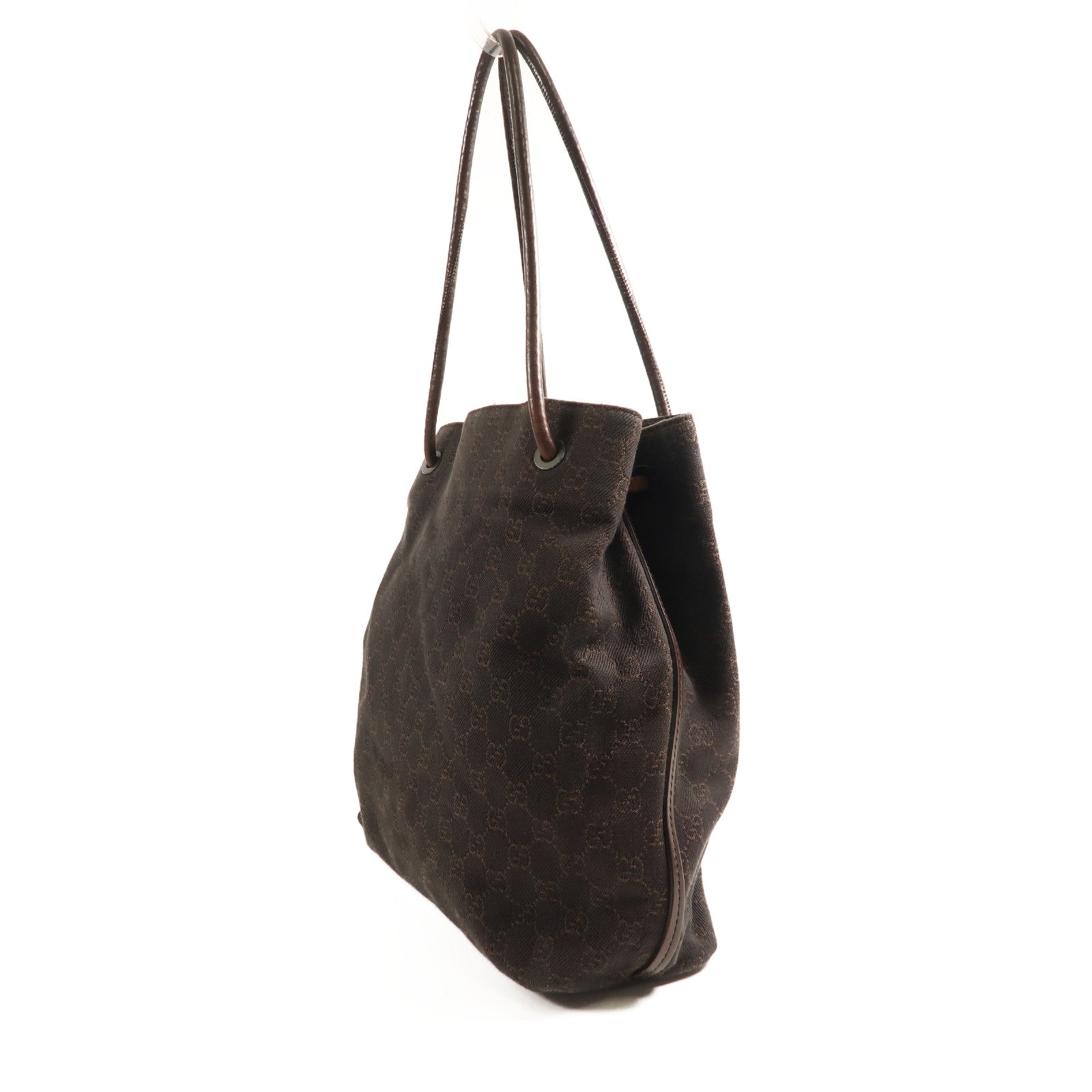 GUCCI GG Tote Bag Shoulder Bag 101841 Canvas Brown