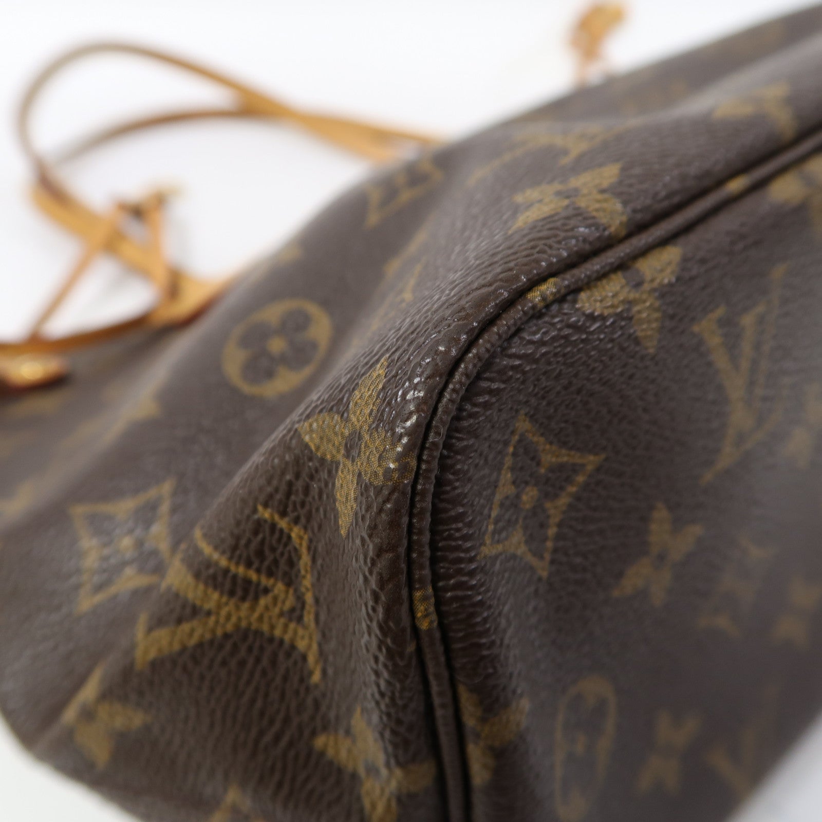 LOUIS VUITTON Monogram Neverfull PM金扣肩背袋啡色
