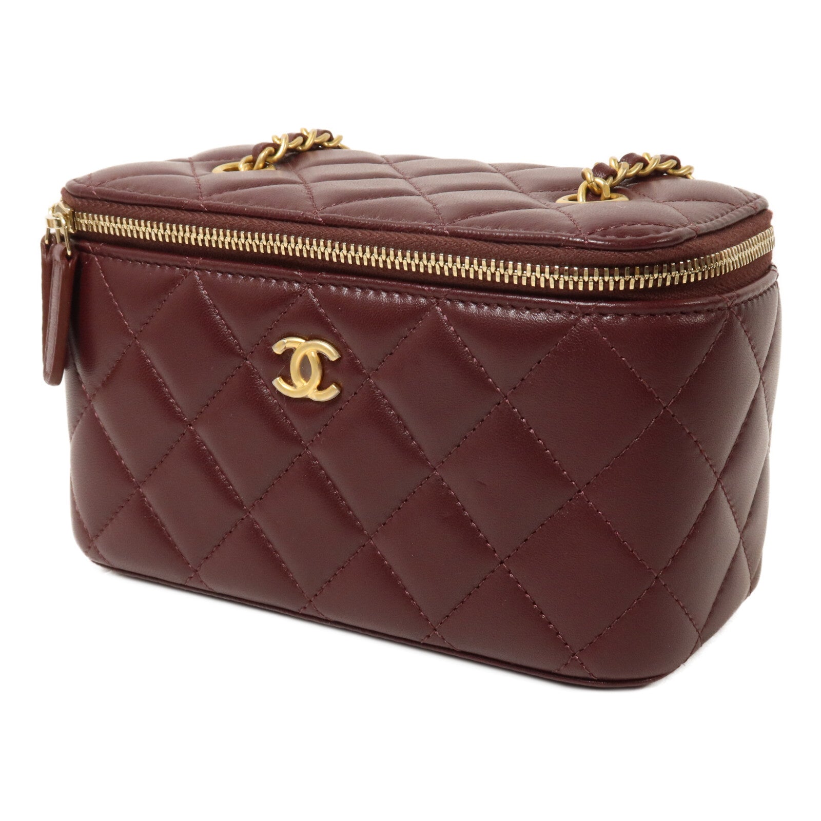 CHANEL 羊皮皮革Vanity Case鏈帶肩背袋