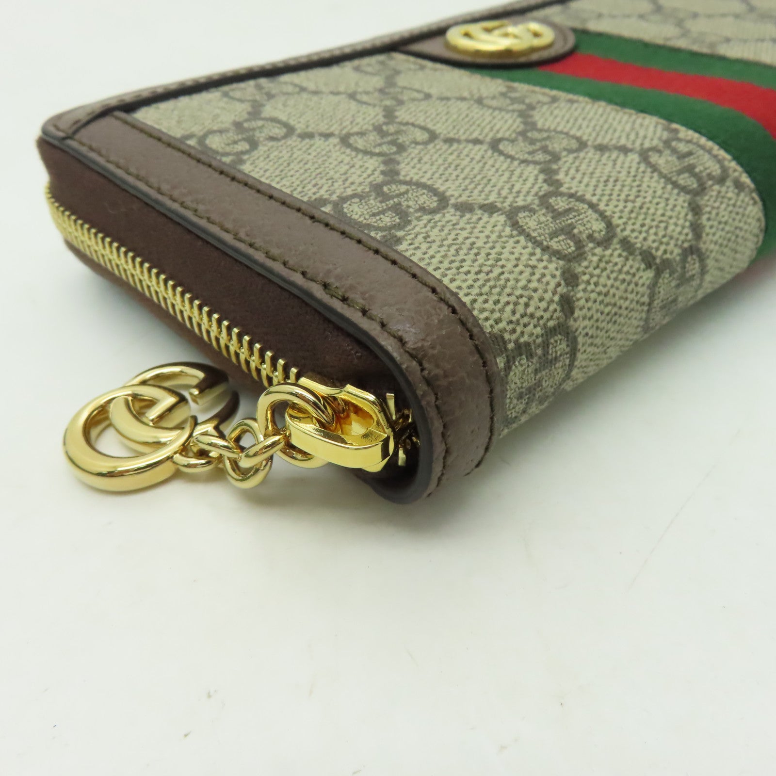 GUCCI 【激減優惠】塗層帆布Zipper Long Wallet金扣長錢包啡色