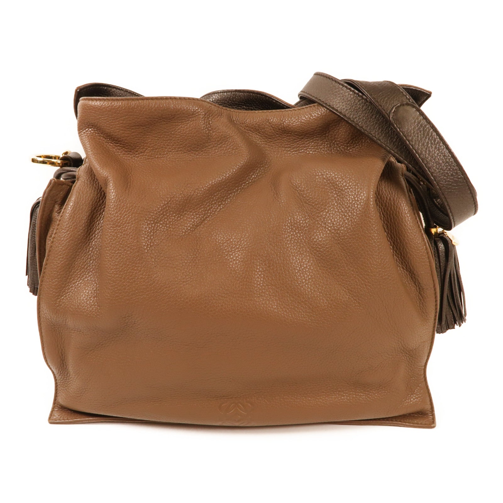 LOEWE 牛皮皮革Flamenco金扣肩背袋