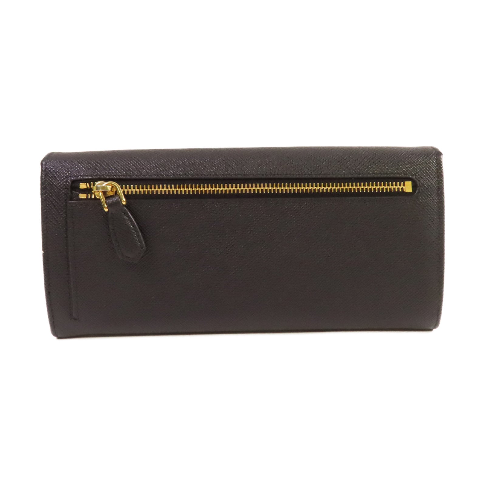 PRADA 【激減優惠】Saffiano皮革Long Wallet金扣長錢包黑色